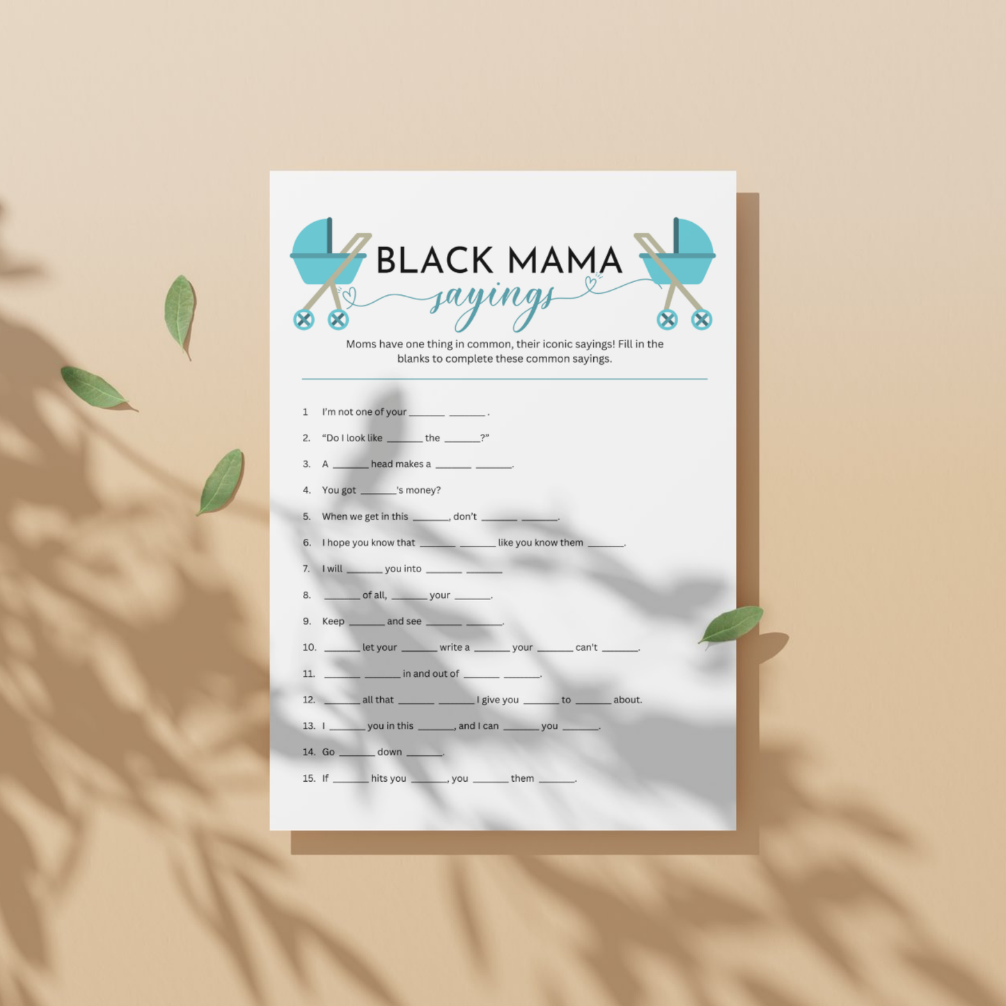 Black Mama Saying Game