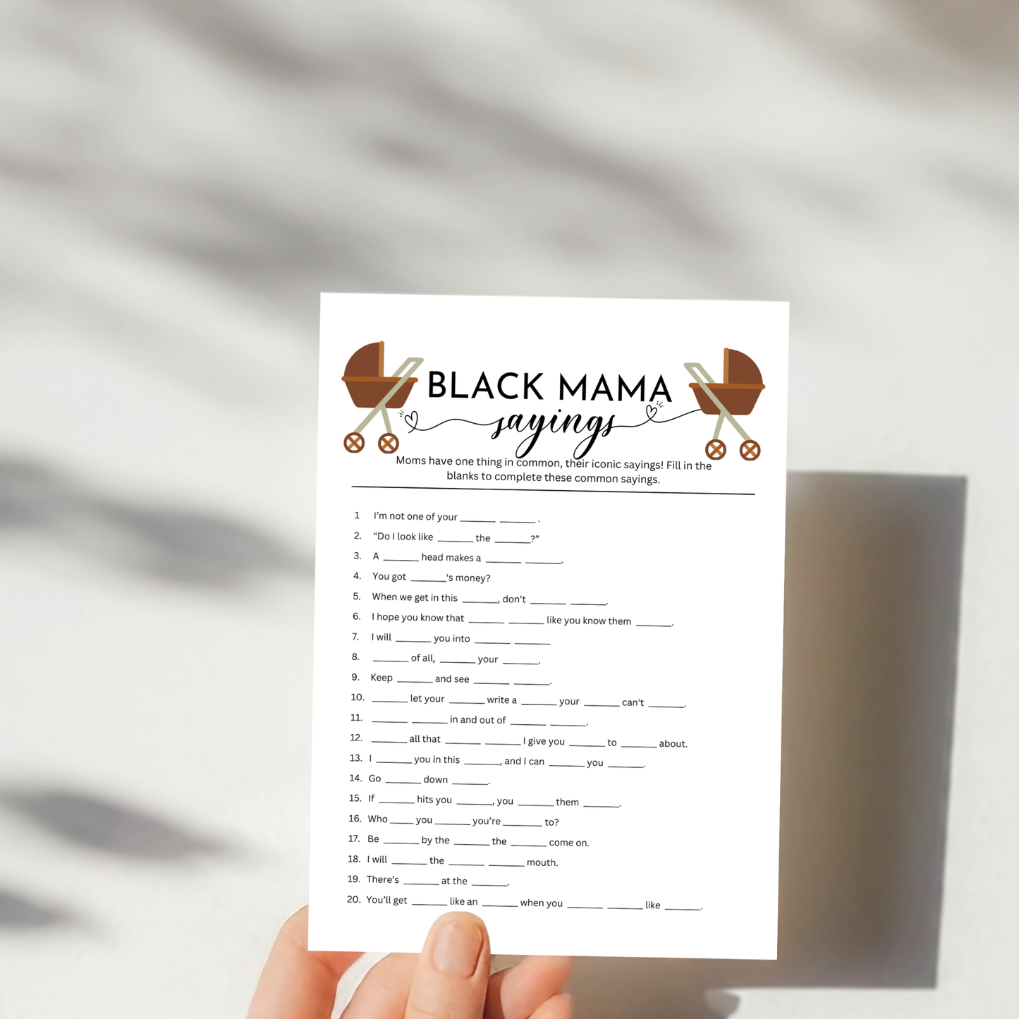 Black Mama Saying Game - Neutral