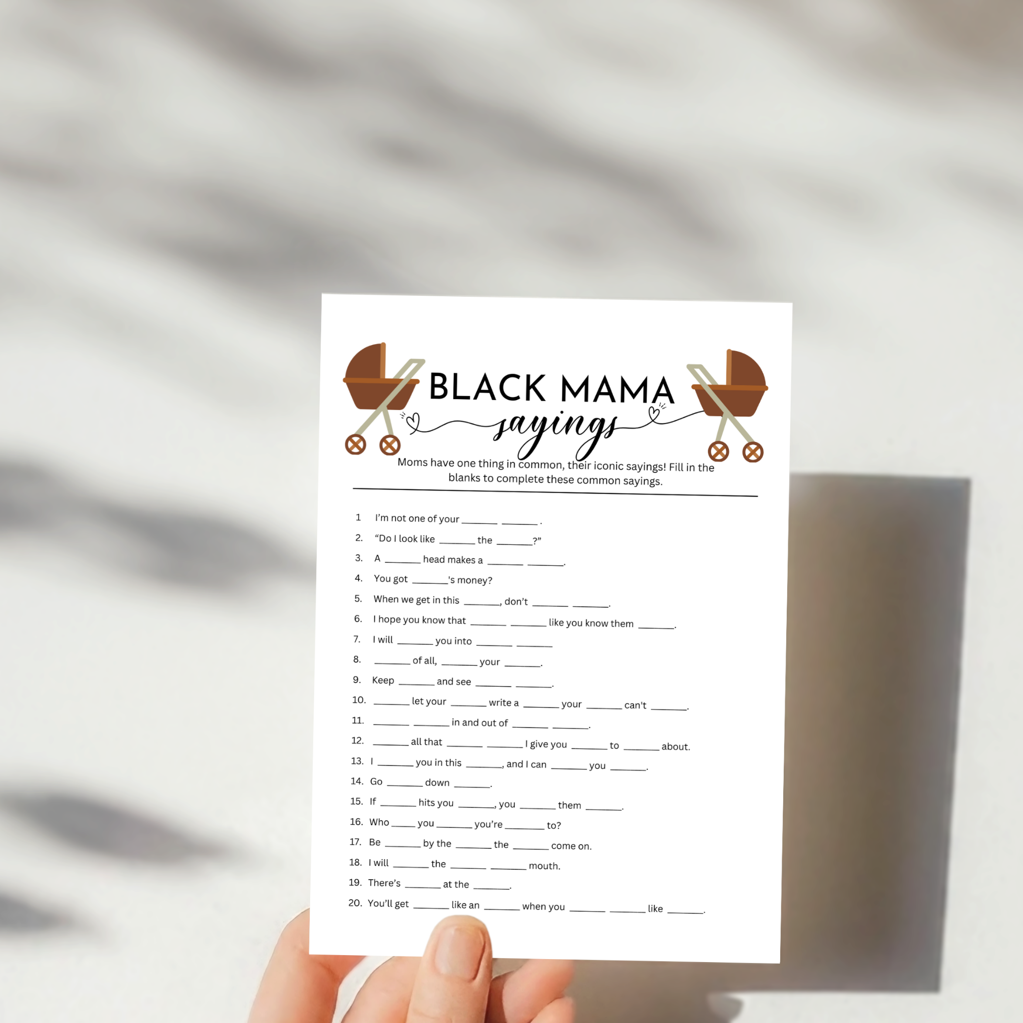 Black Mama Saying Game - Neutral