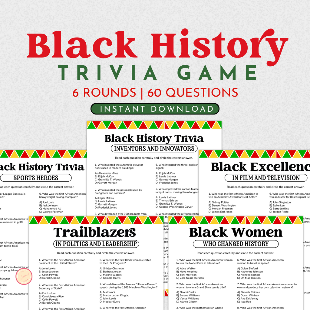 Black History Trivia Game Bundle