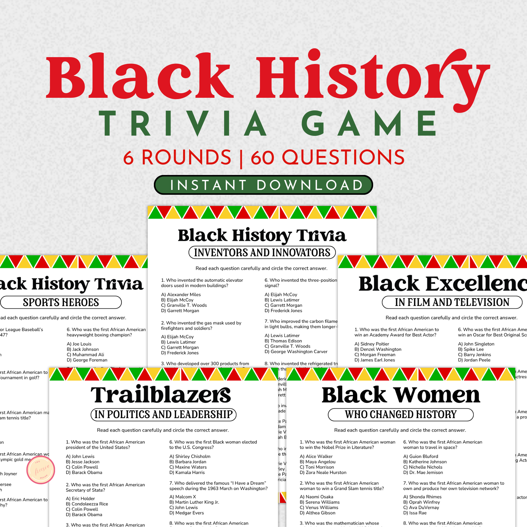 Black History Trivia Game Bundle