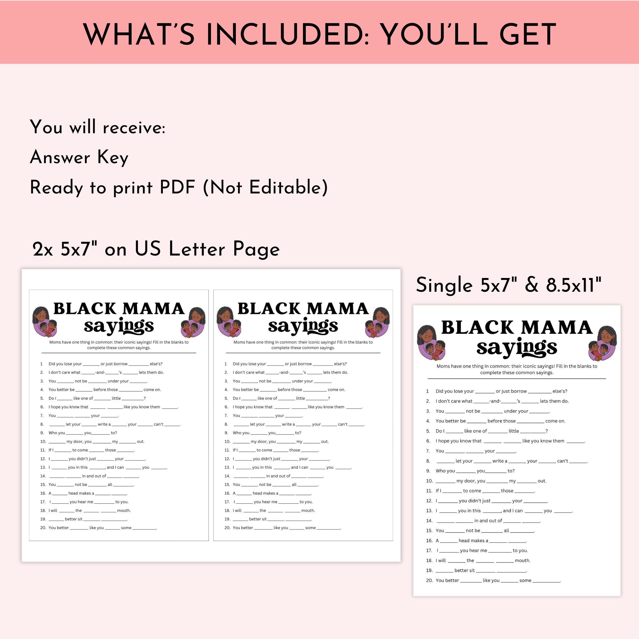 Black Mama Sayings Game