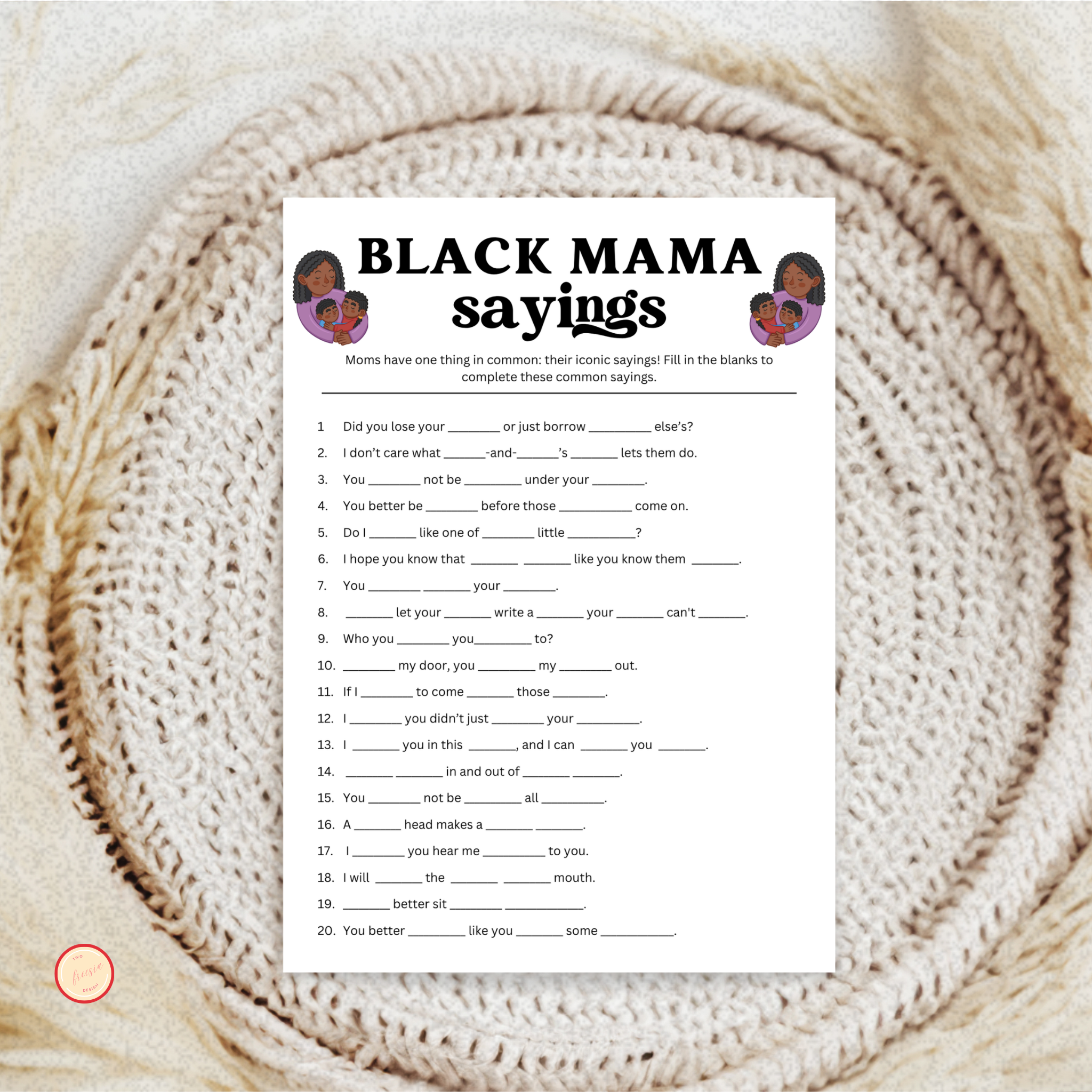 Black Mama Sayings Game
