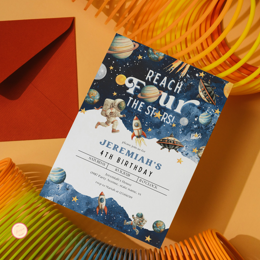 Reach Four the Stars Invitation | Blue