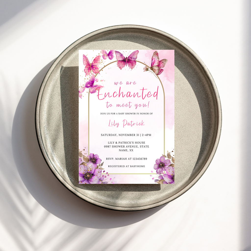 Enchanted Baby Shower Invitation - Pink