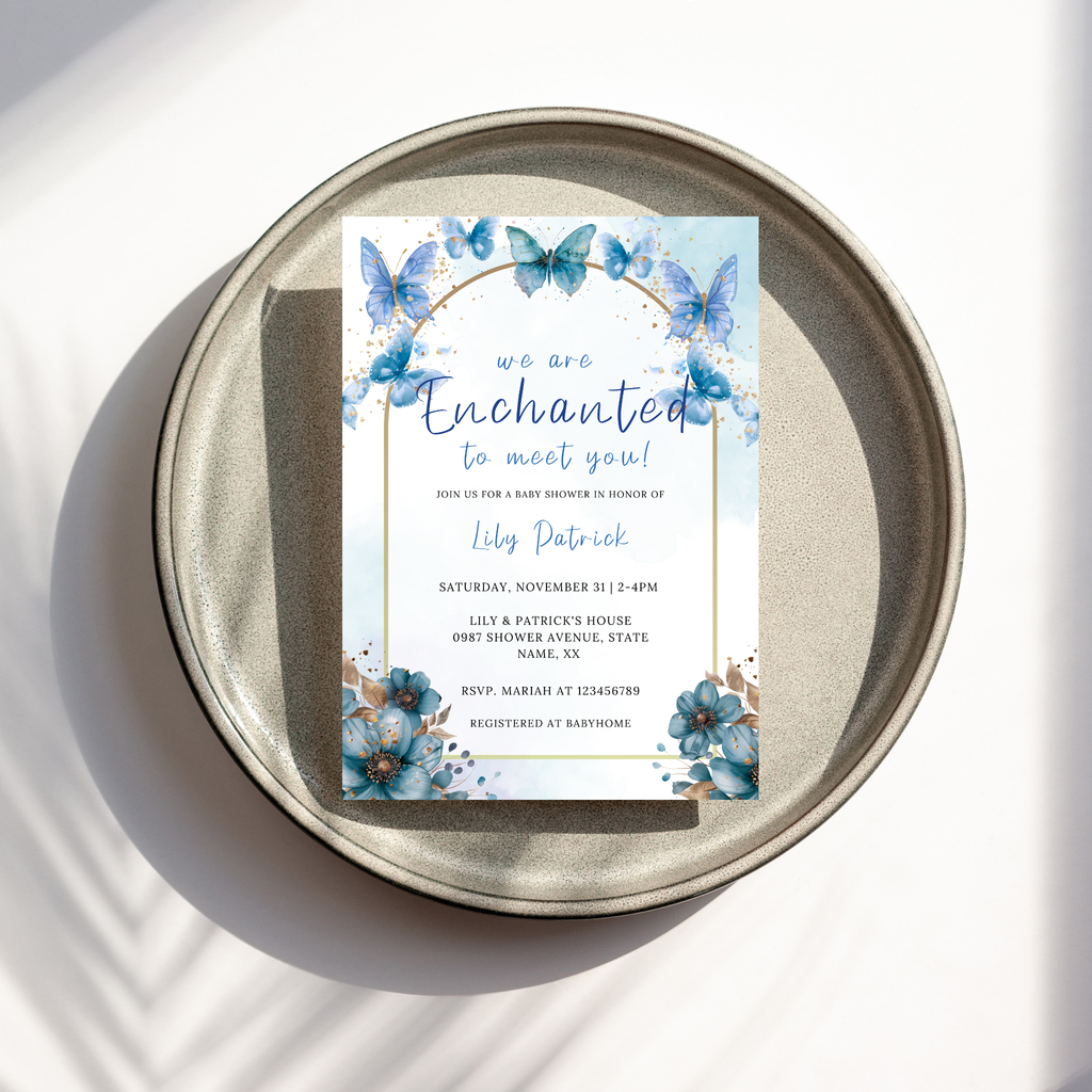 Enchanted Baby Shower Invitation - Blue