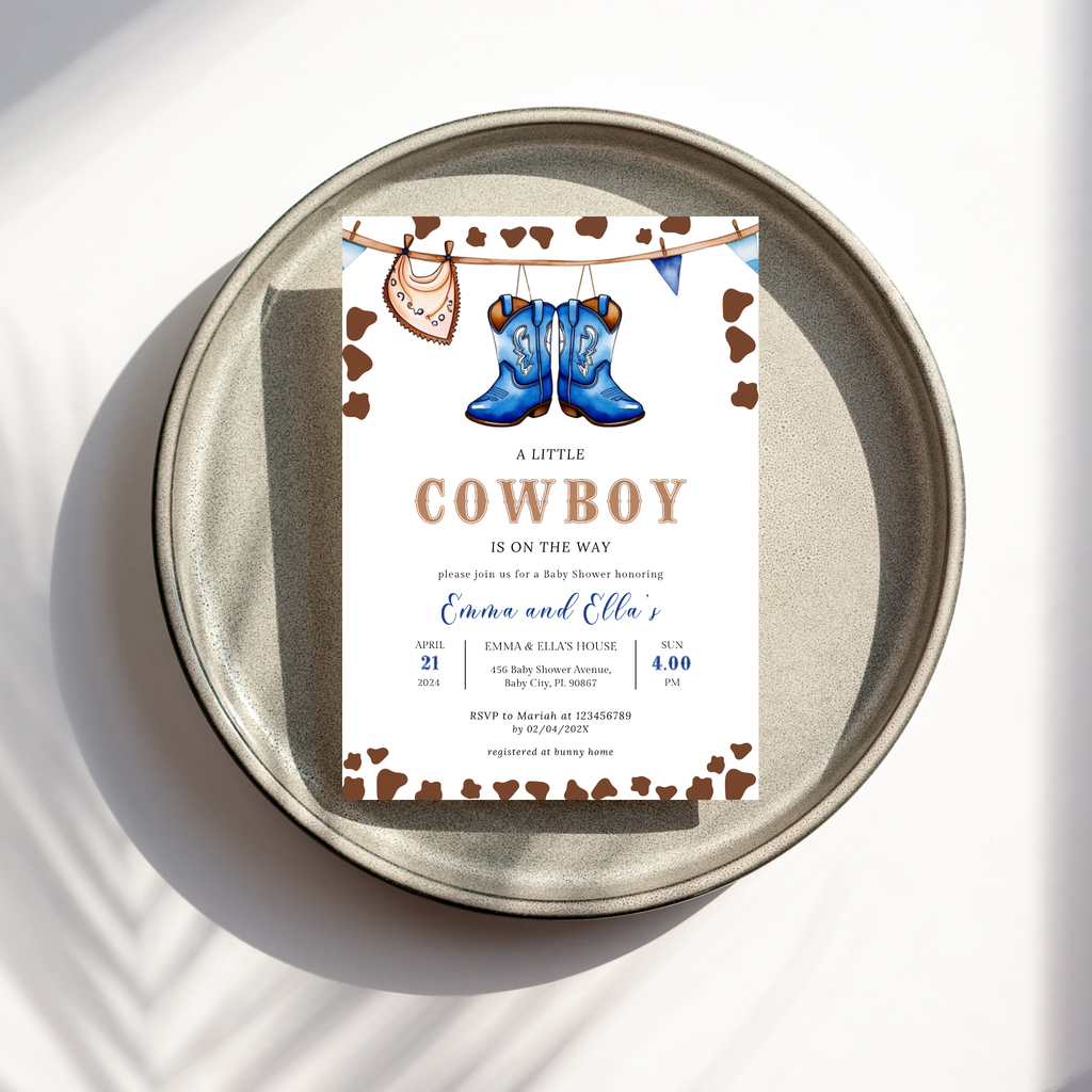 Cowboy Baby Shower Invitation