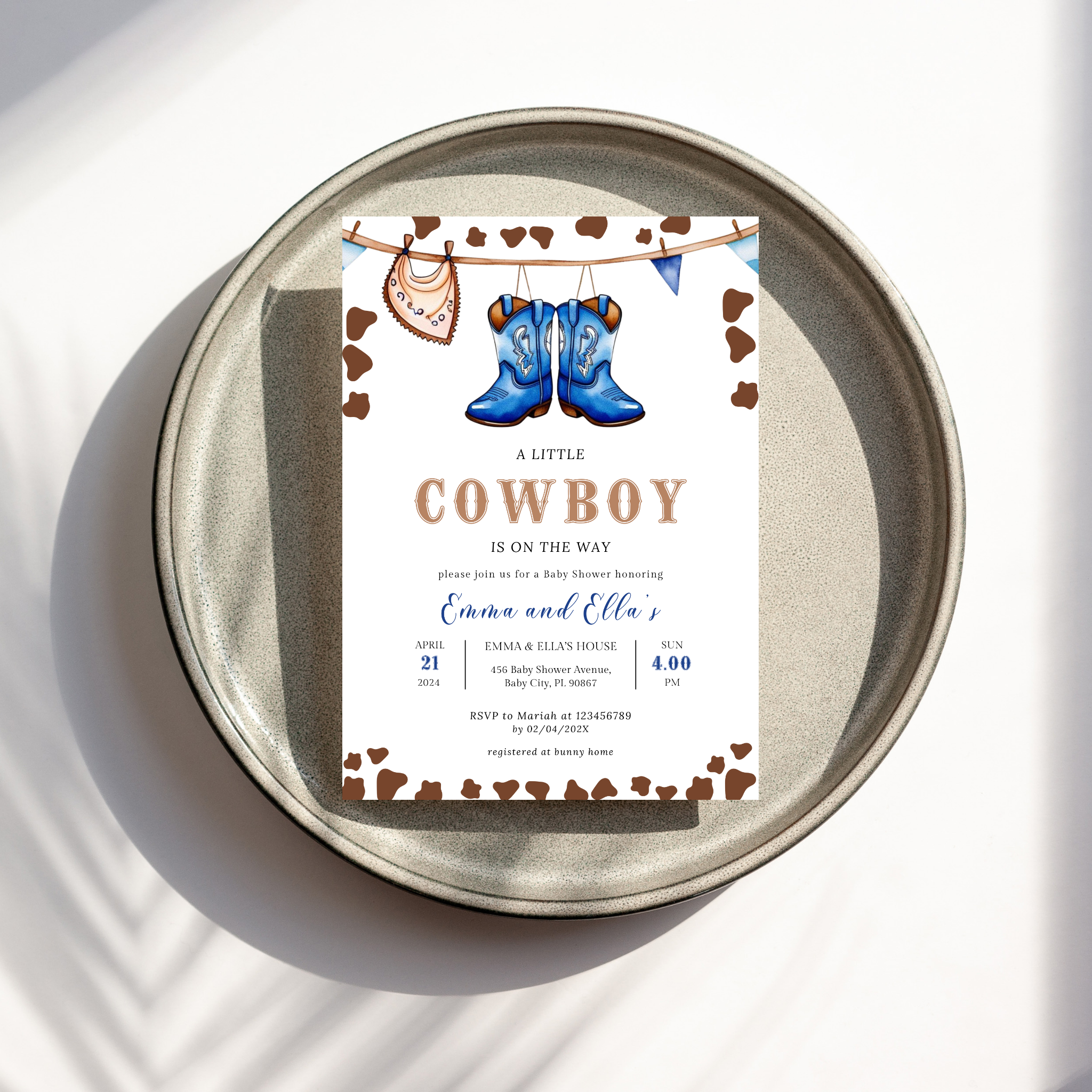 Cowboy Baby Shower Invitation