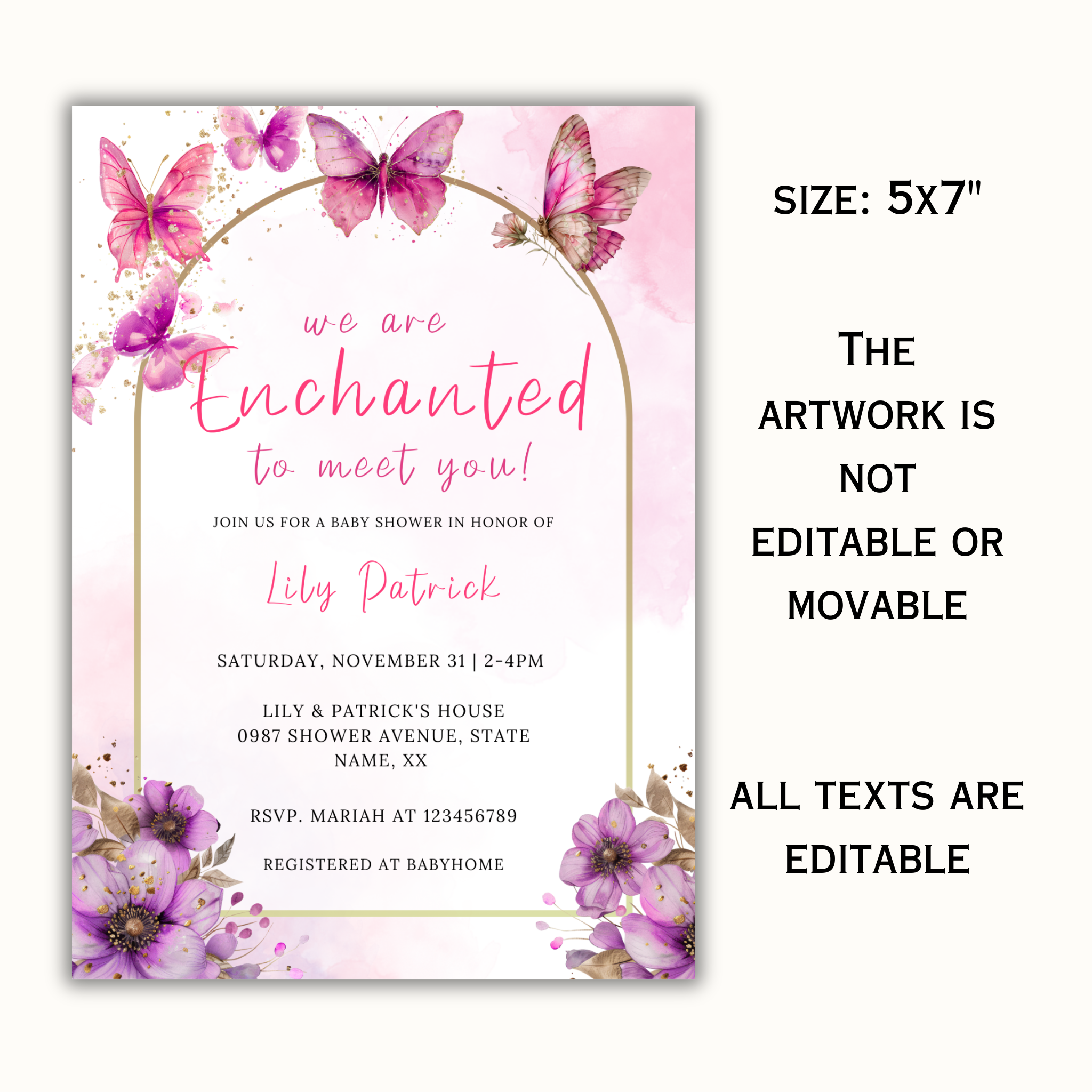 Enchanted Baby Shower Invitation - Pink
