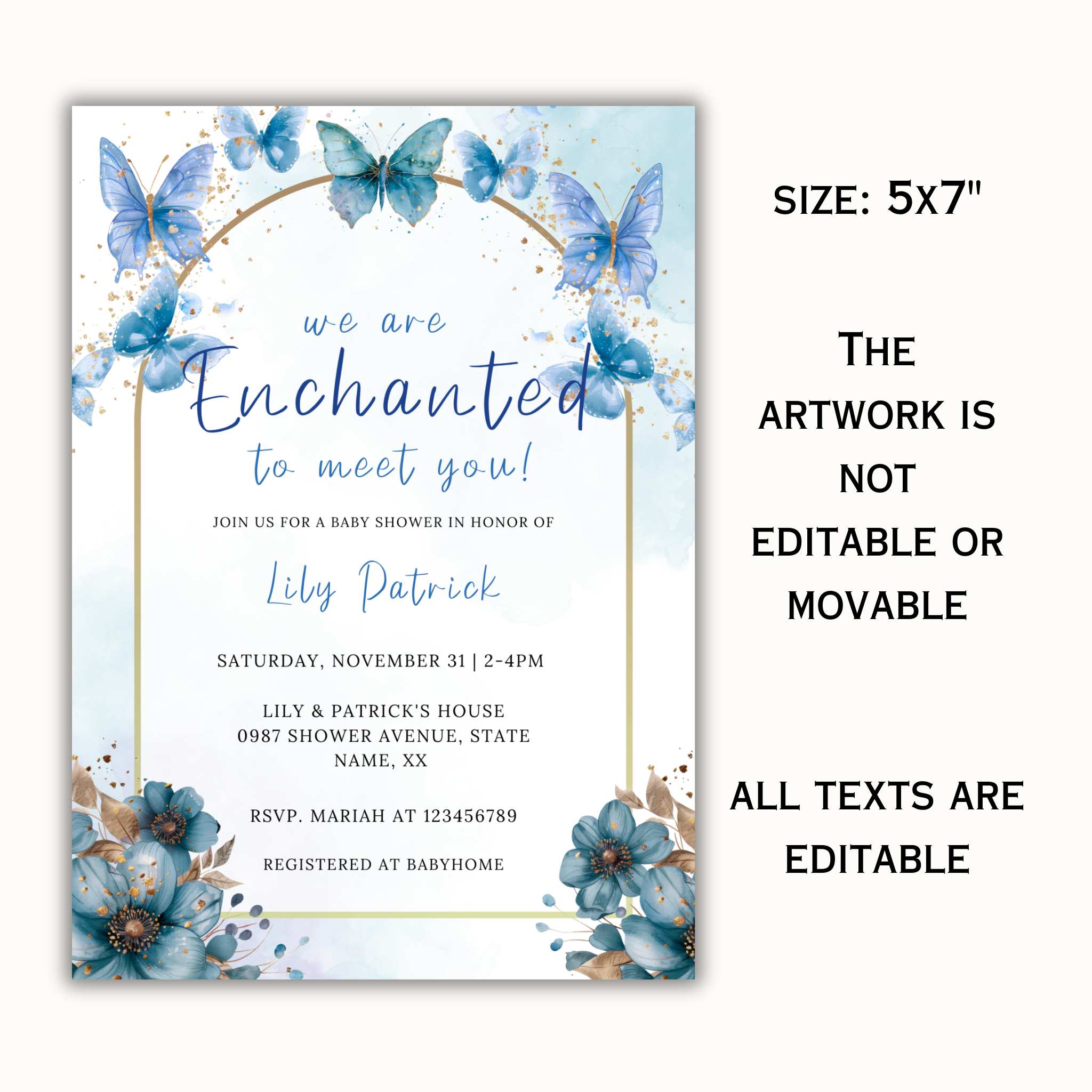Enchanted Baby Shower Invitation - Blue