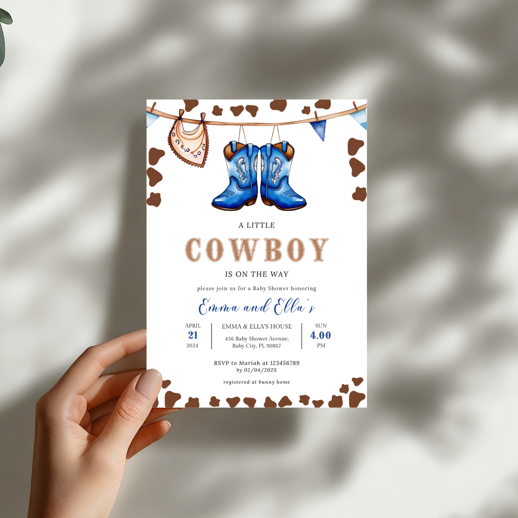 Cowboy Baby Shower Invitation
