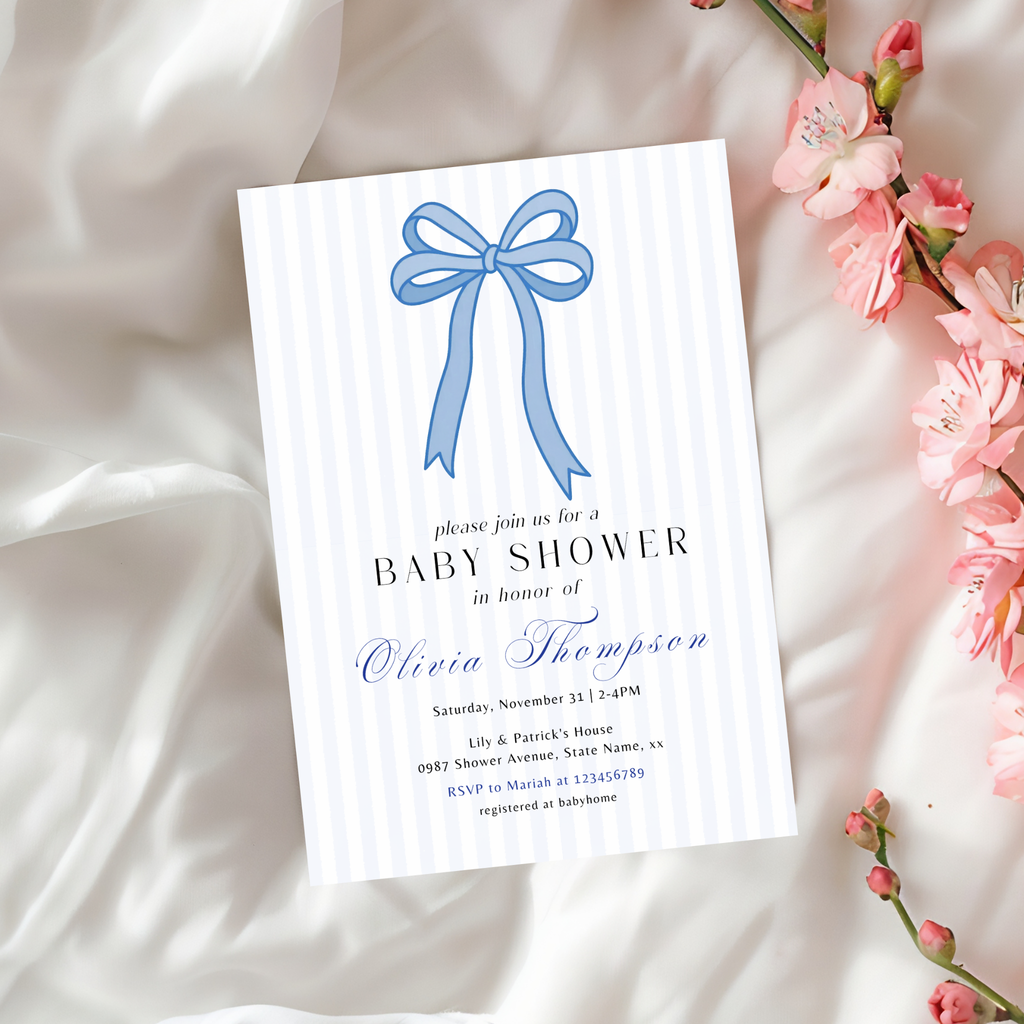 Blue Bow Baby Shower Bundle