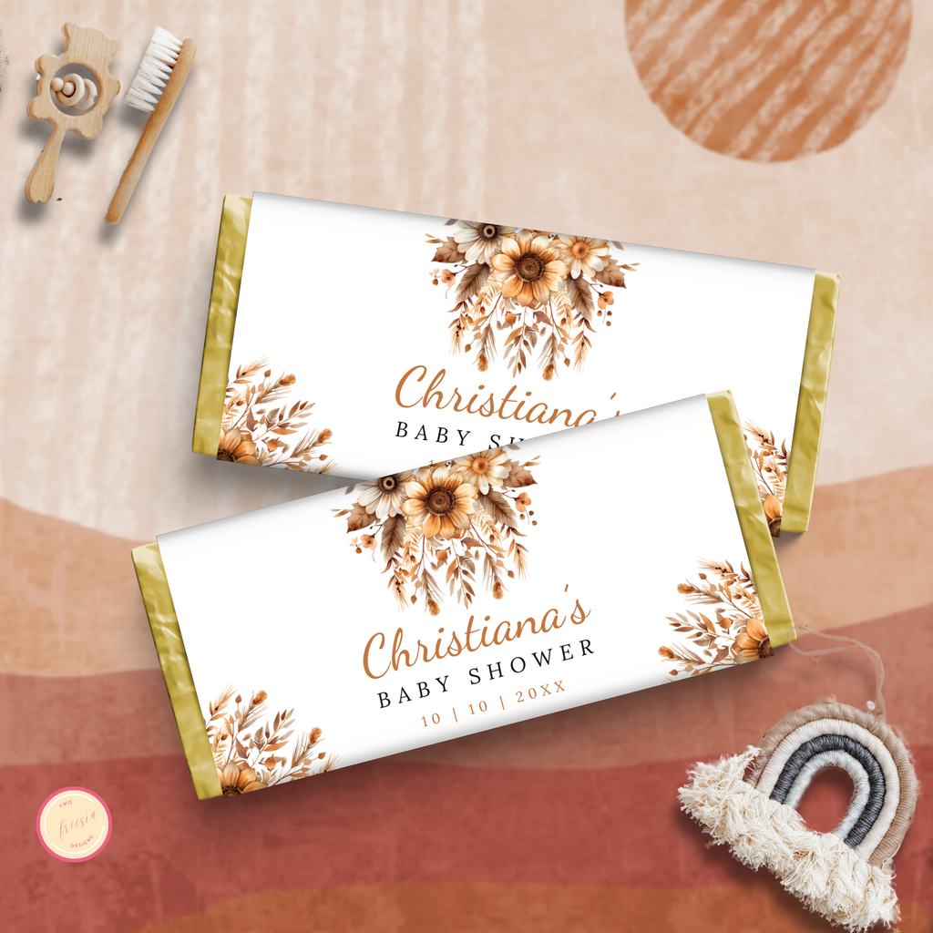 Boho Baby Shower Chocolate Wrapper