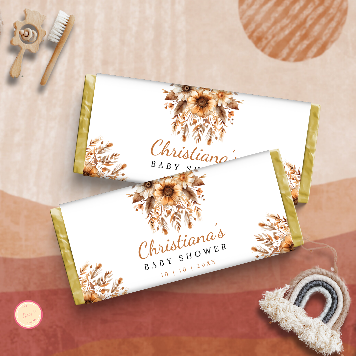 Boho Baby Shower Chocolate Wrapper