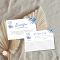 Whisked Away Bridal Shower Recipe Card - Blue Floral