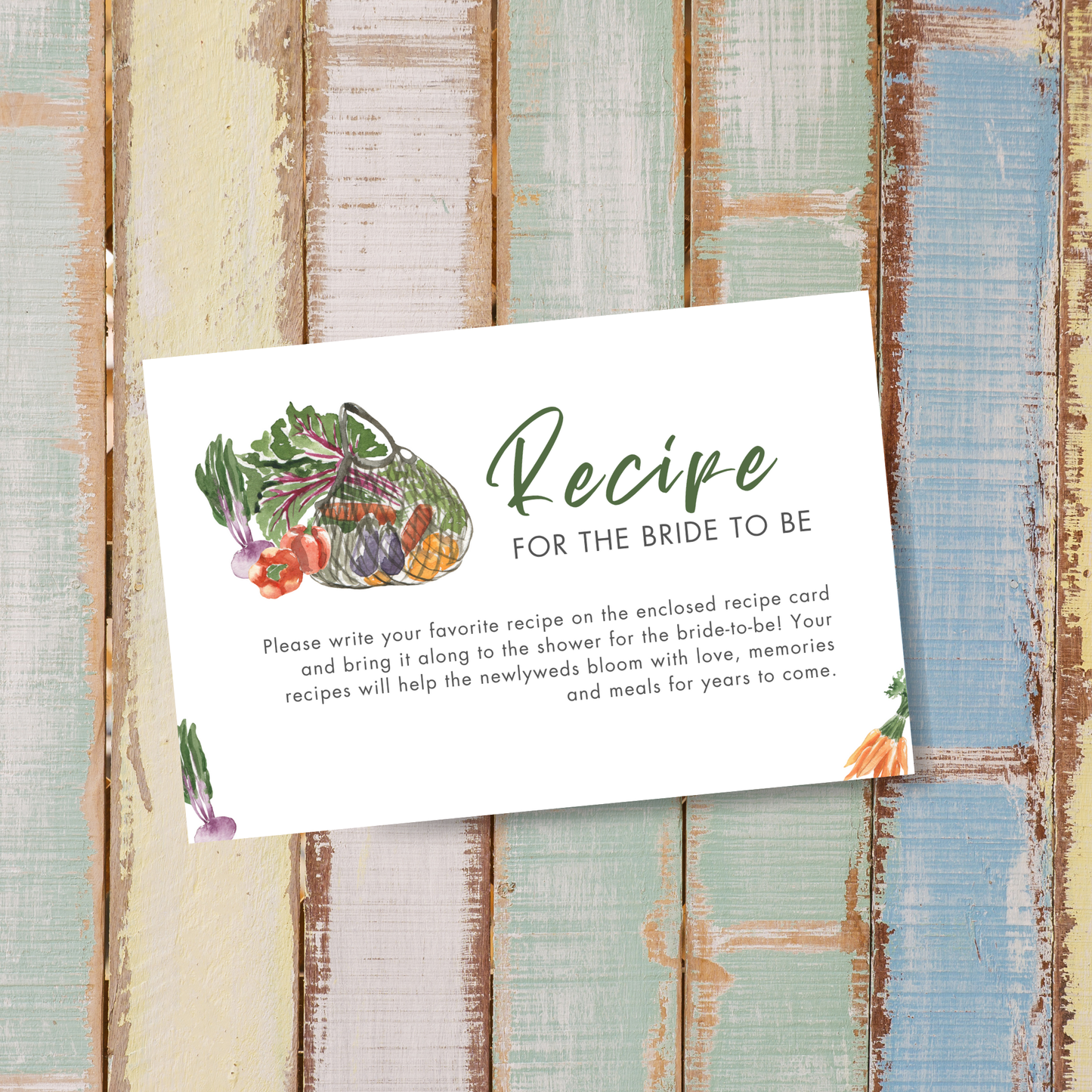 Fresh Off The Market Recipe Card