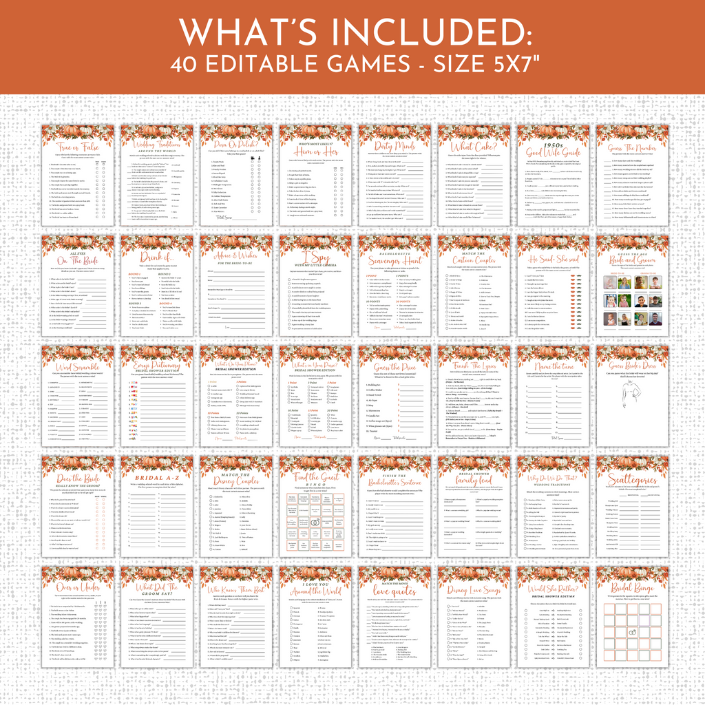 Fall Bridal Shower Games & Signs - #1