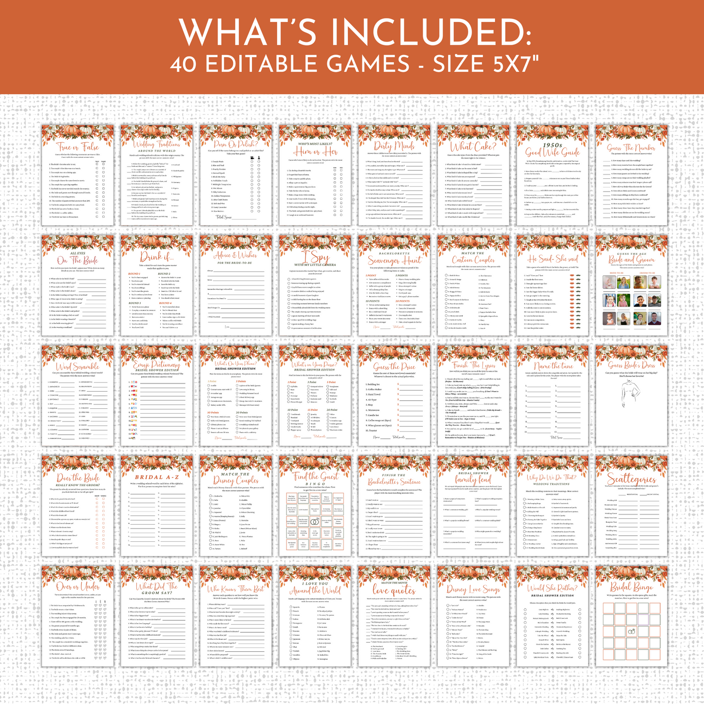 Fall Bridal Shower Games & Signs - #1