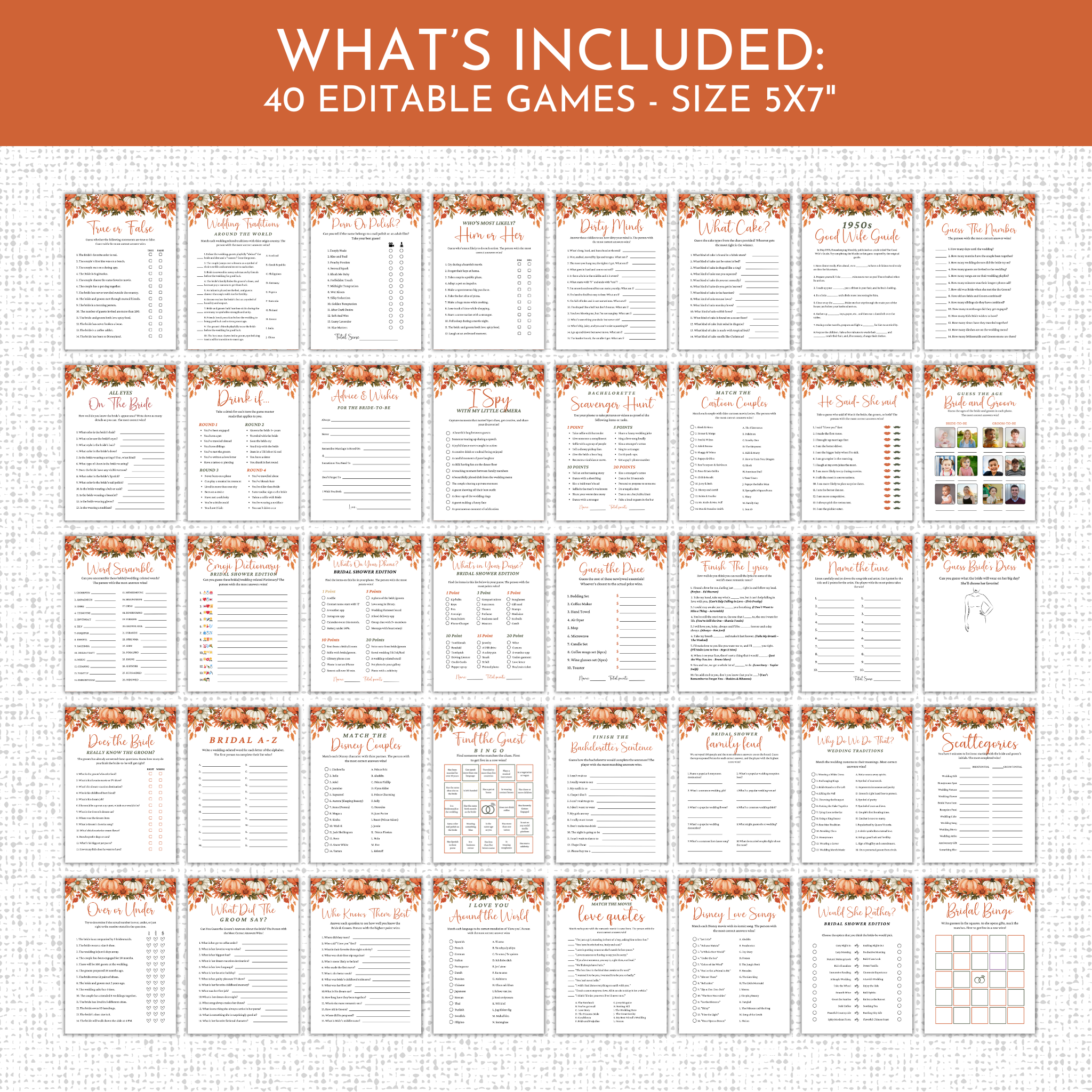 Fall Bridal Shower Games & Signs - #1