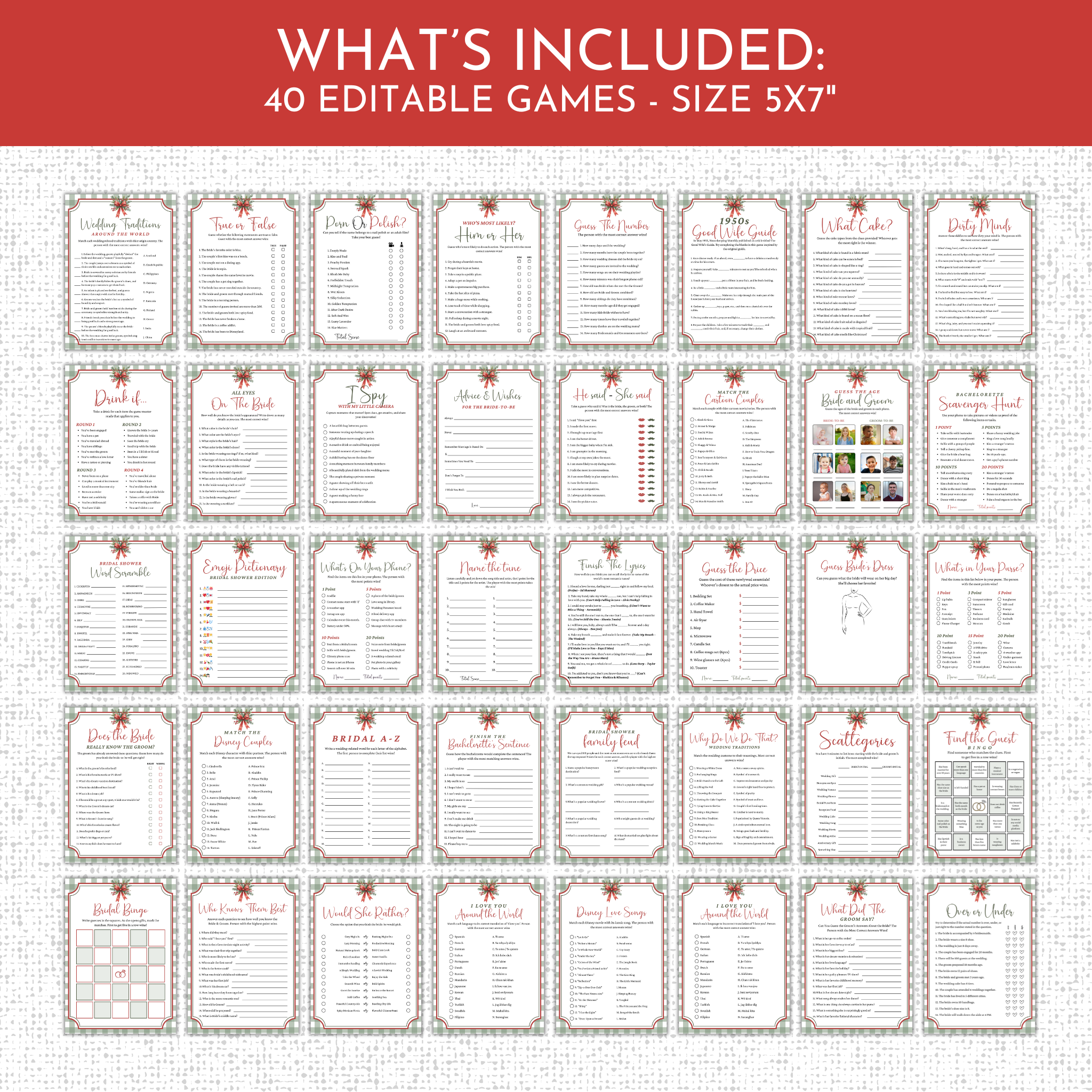 Christmas Bridal Shower Games & Signs - #2