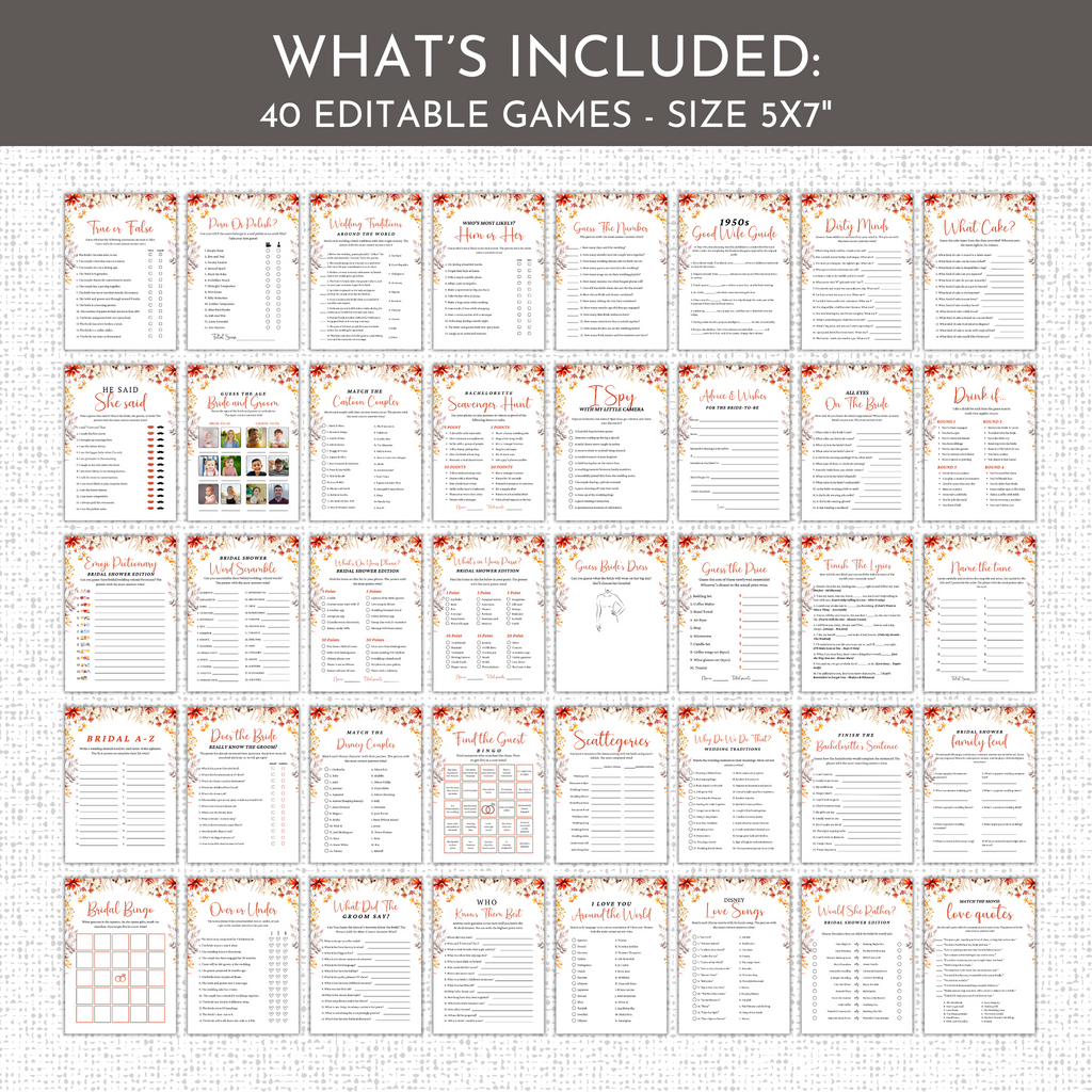 Fall Bridal Shower Games & Signs - #3