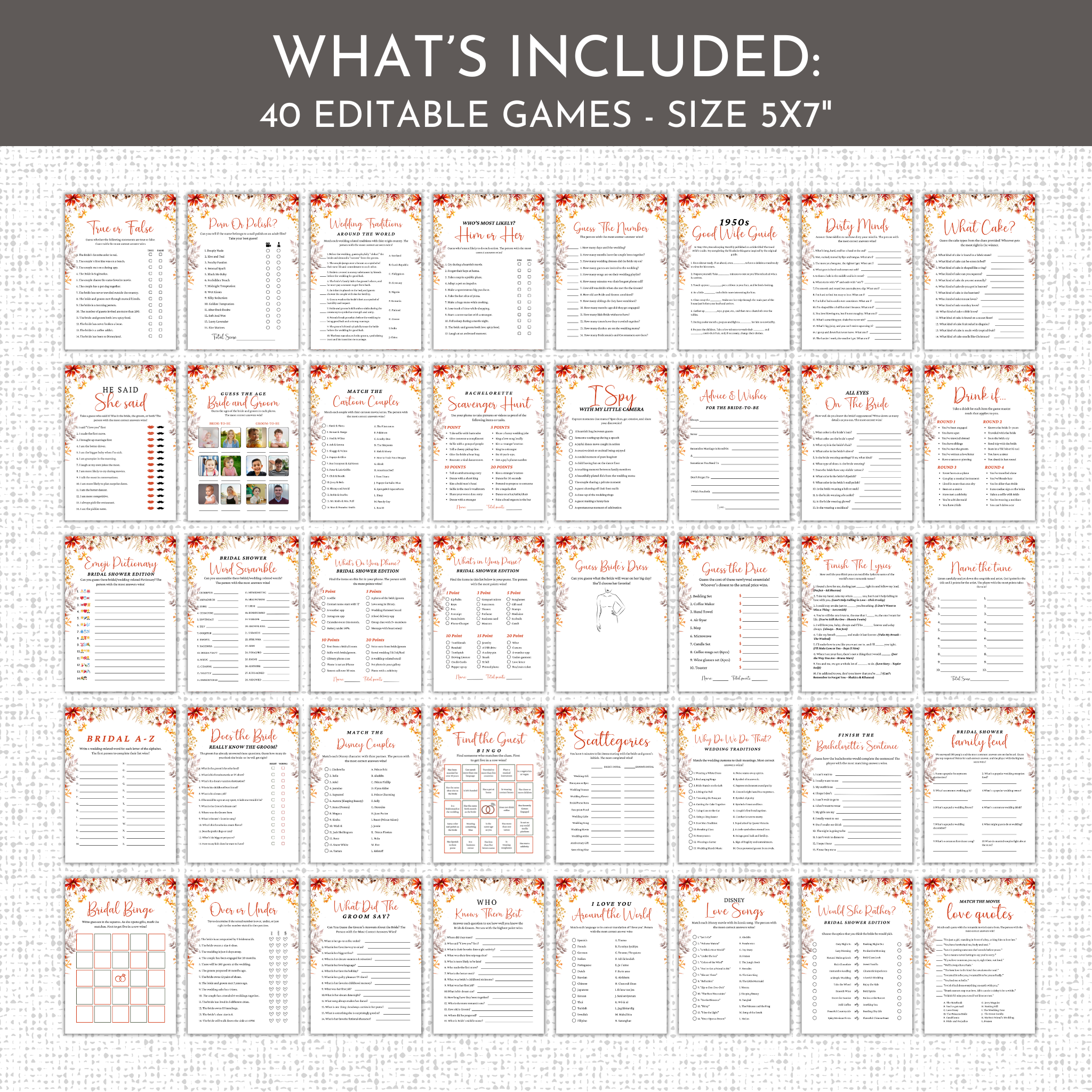 Fall Bridal Shower Games & Signs - #3