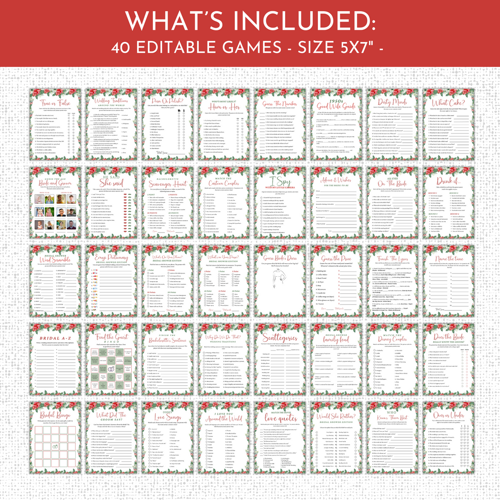 Christmas Bridal Shower Games & Signs - #1