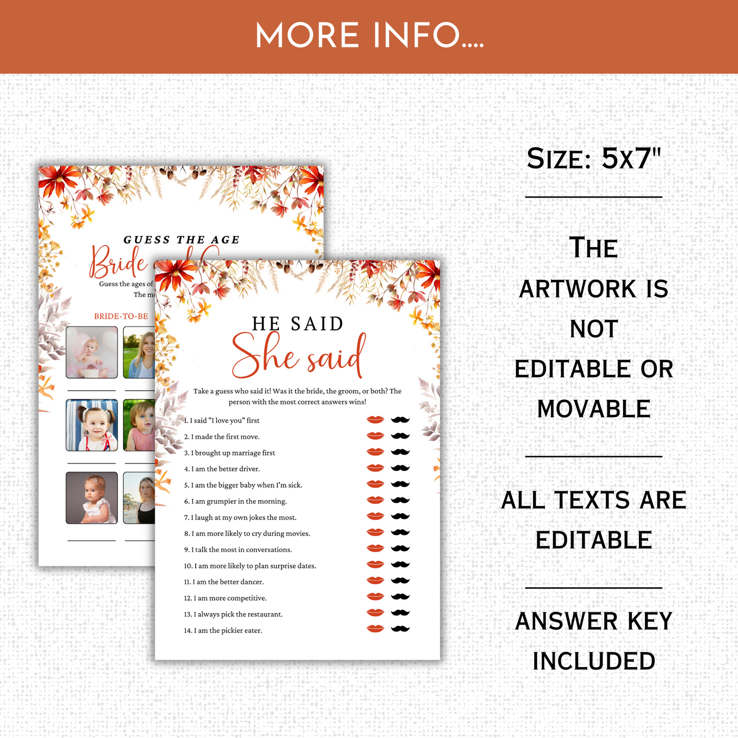 Fall Bridal Shower Games #3