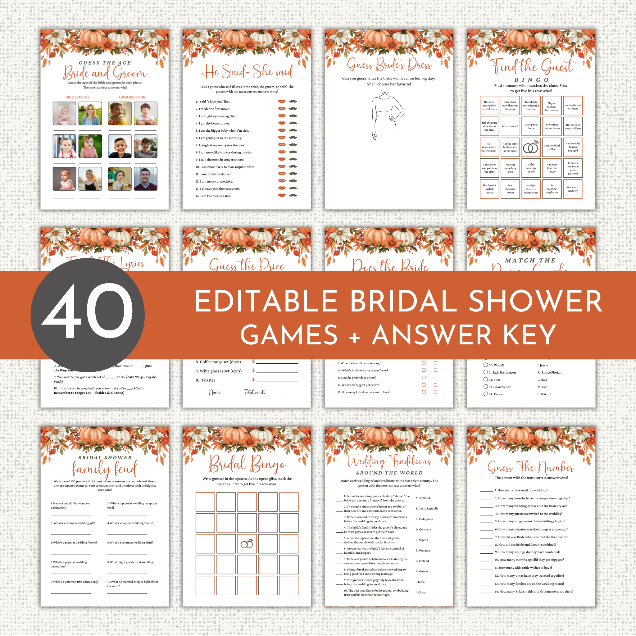 Fall Bridal Shower Games #1