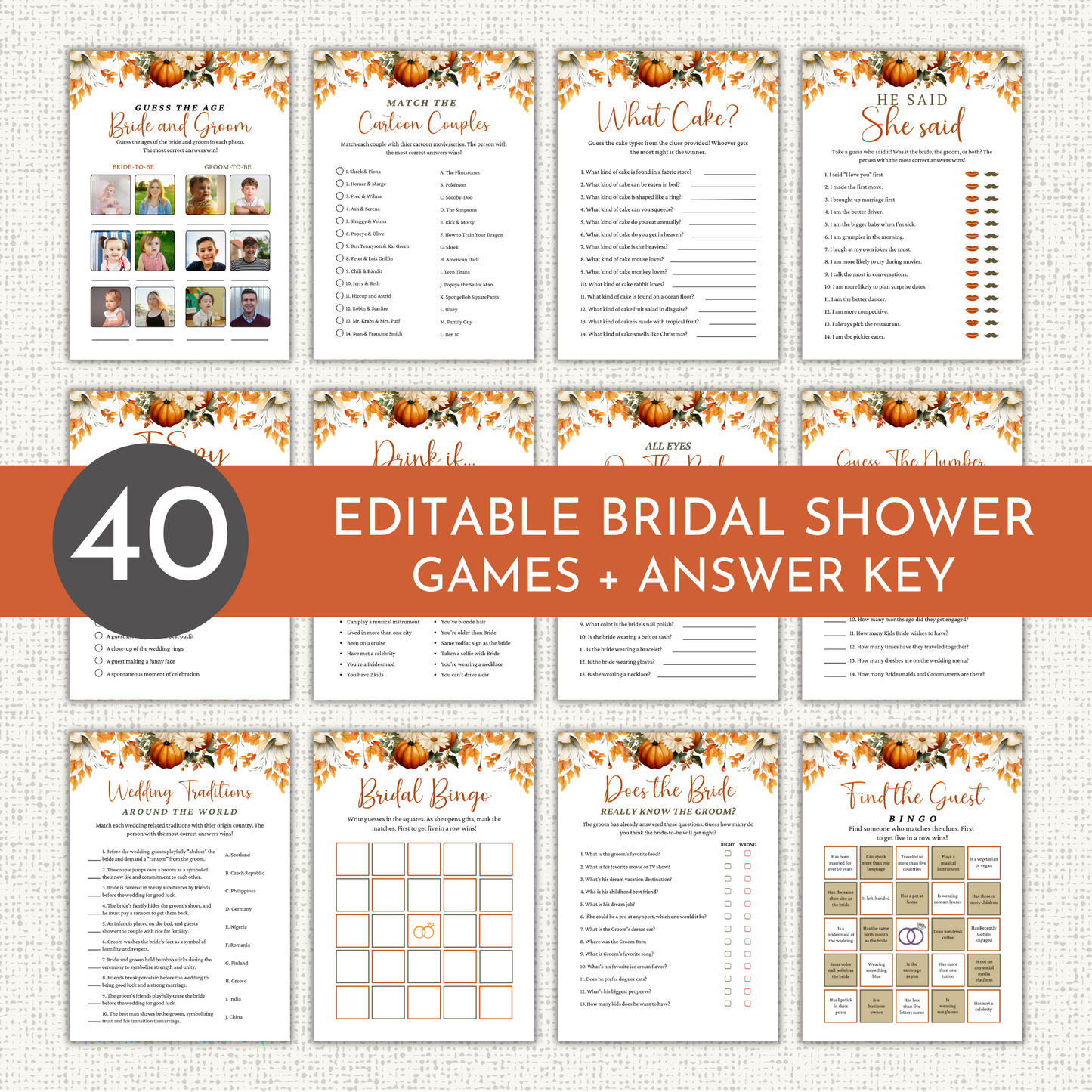 Fall Bridal Shower Games #2