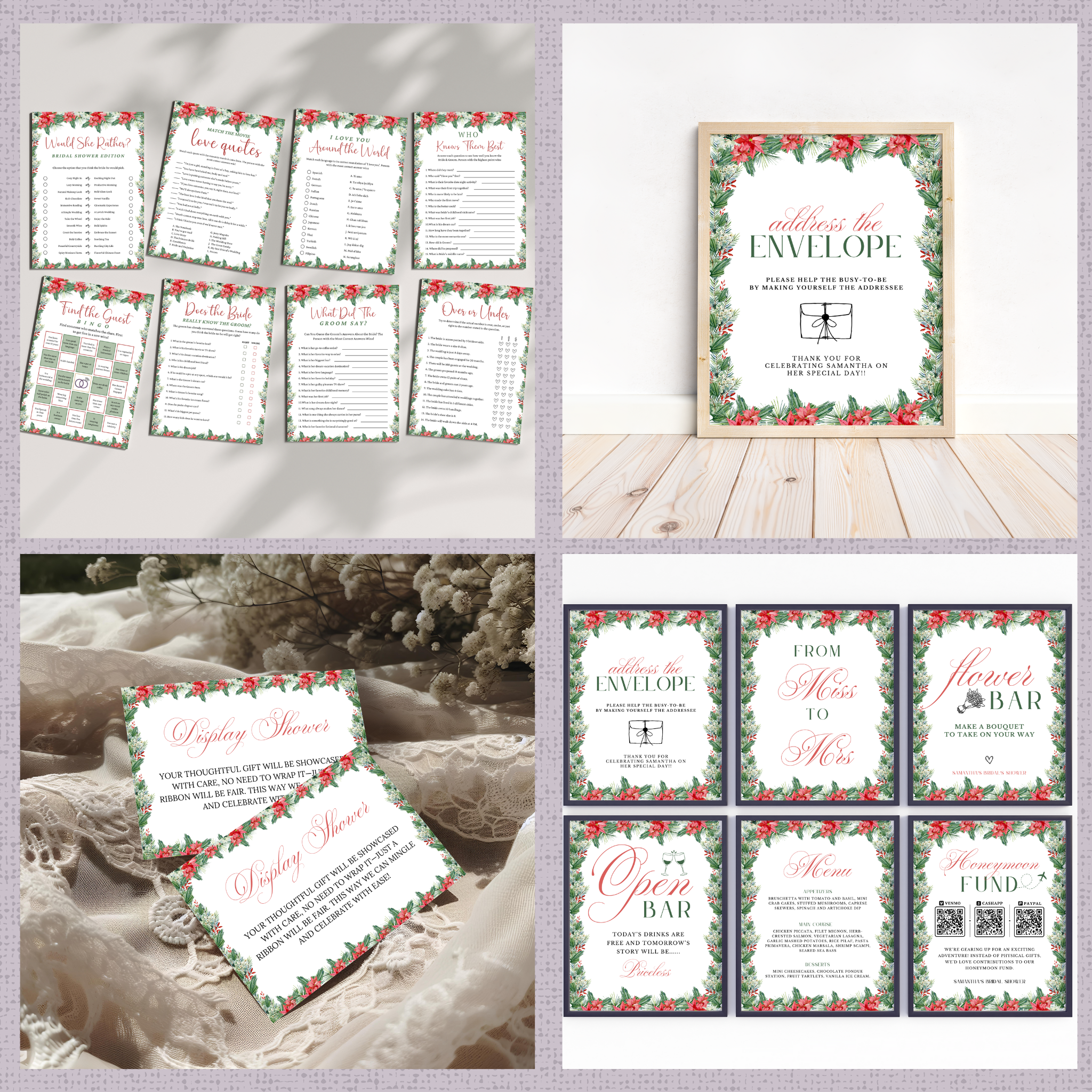Christmas Bridal Shower Games & Signs - #1