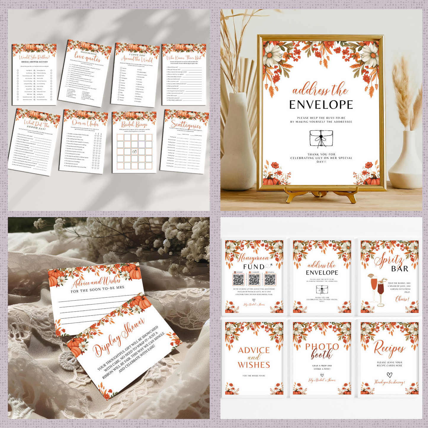 Fall Bridal Shower Games & Signs - #1