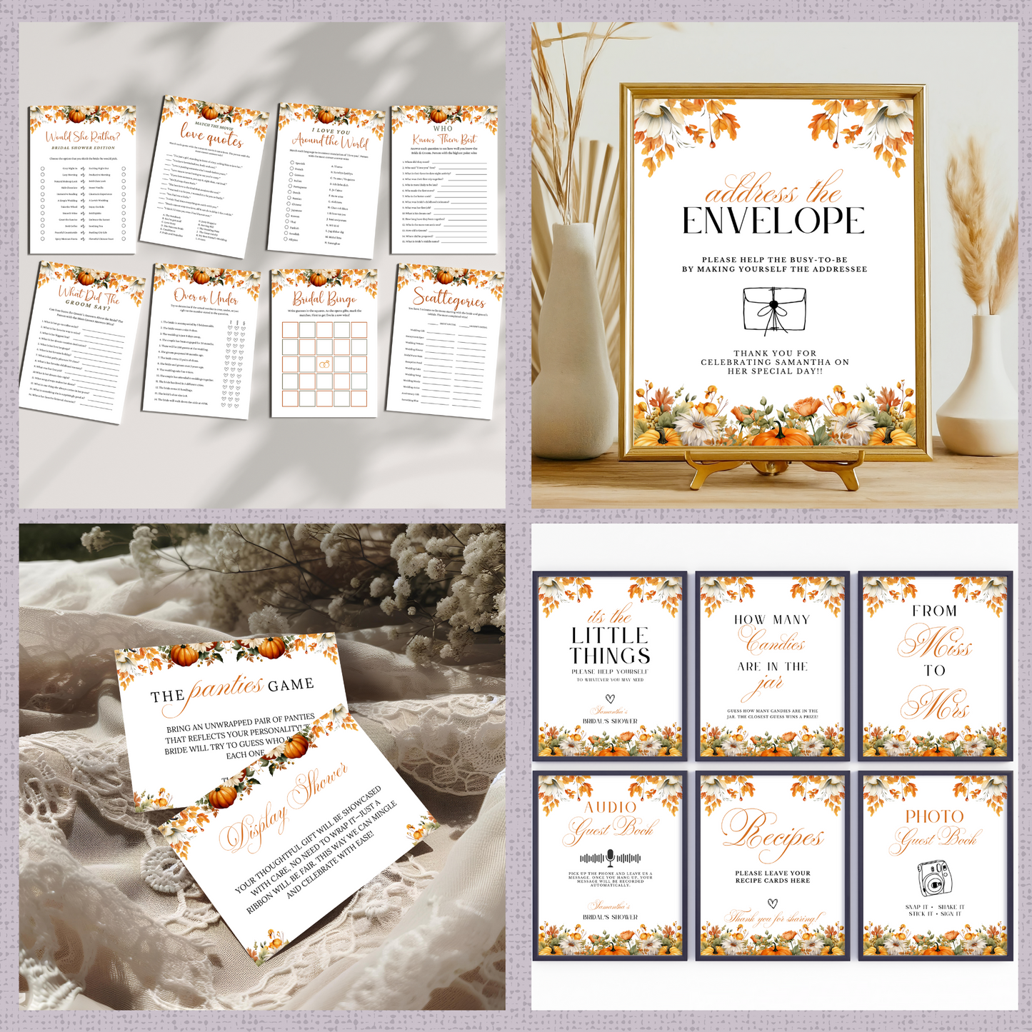 Fall Bridal Shower Games & Signs - #2