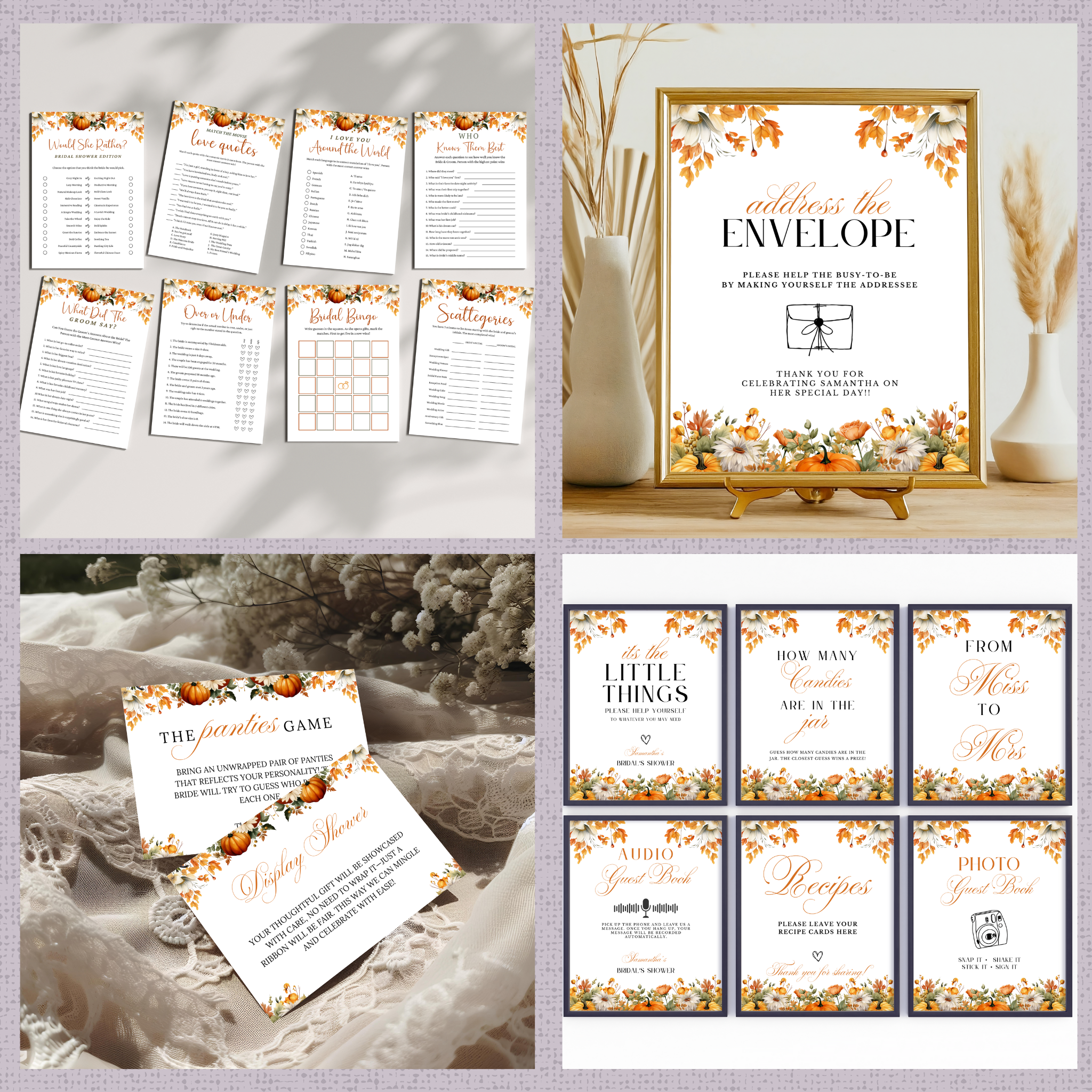 Fall Bridal Shower Games & Signs - #2