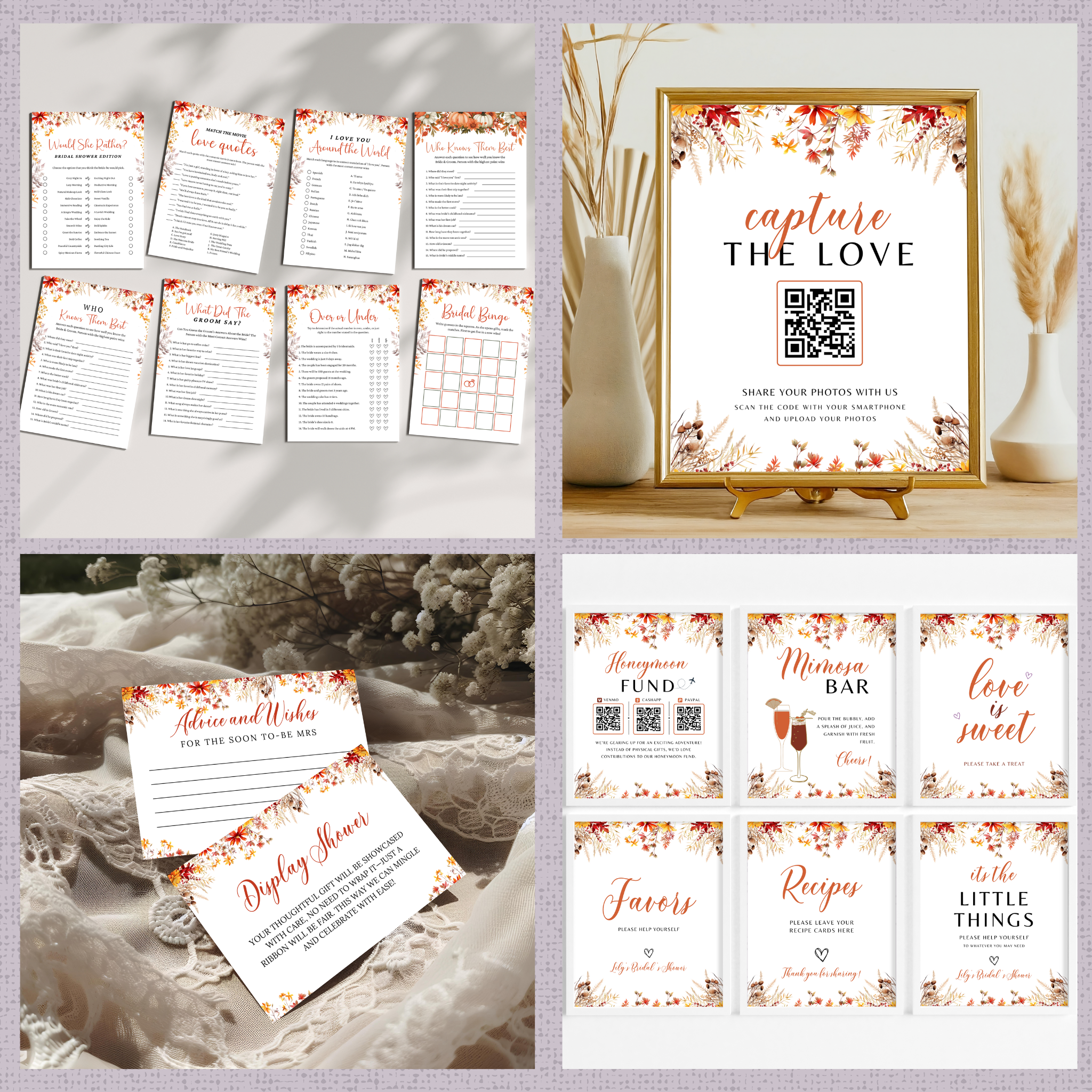 Fall Bridal Shower Games & Signs - #3