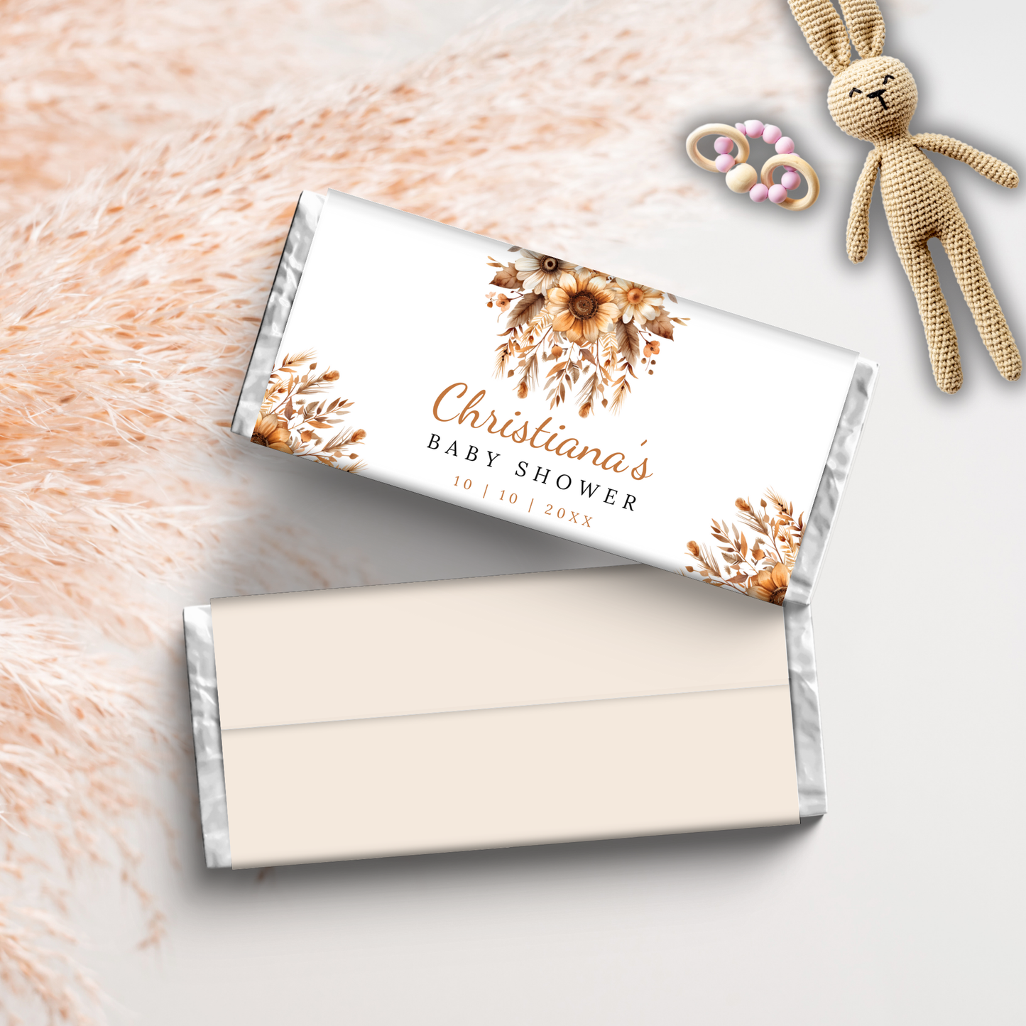 Boho Baby Shower Chocolate Wrapper