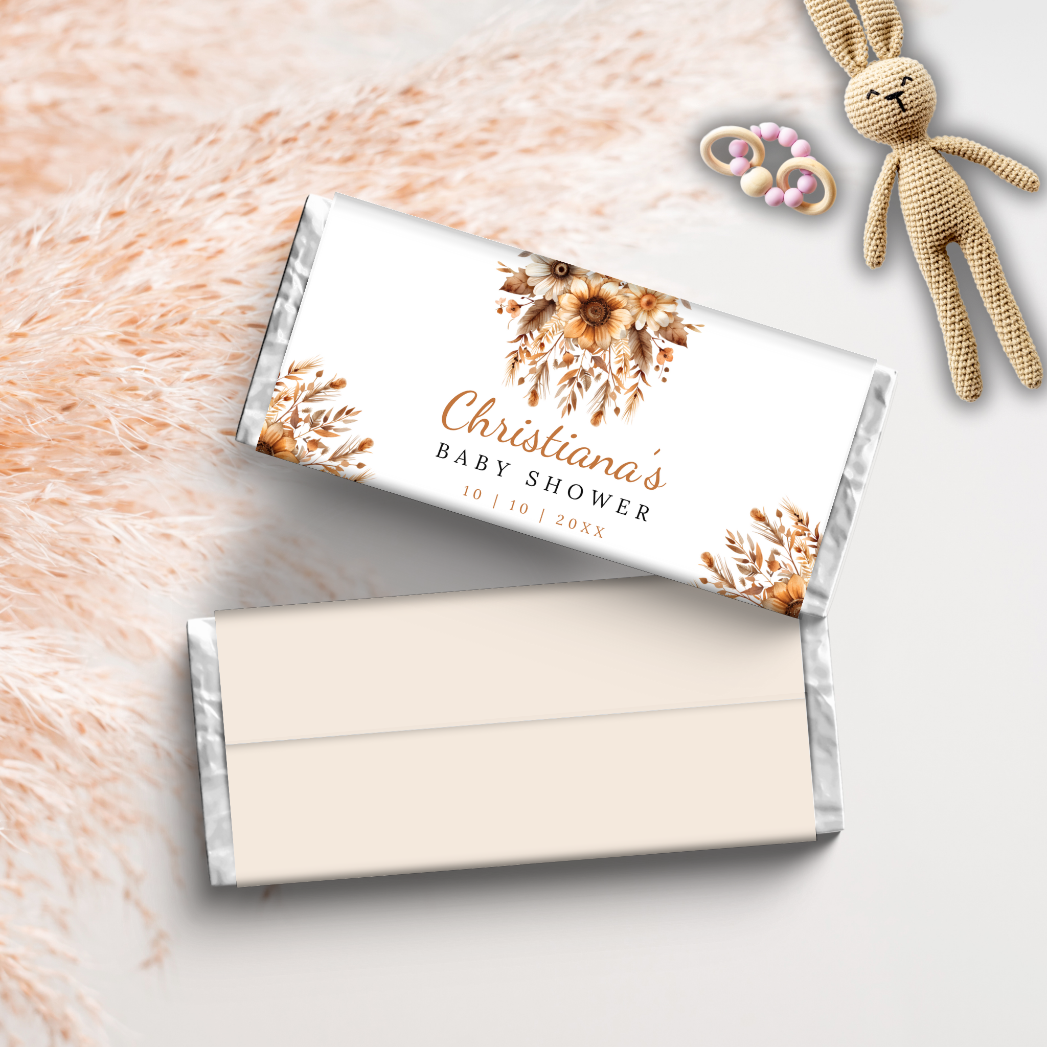 Boho Baby Shower Chocolate Wrapper