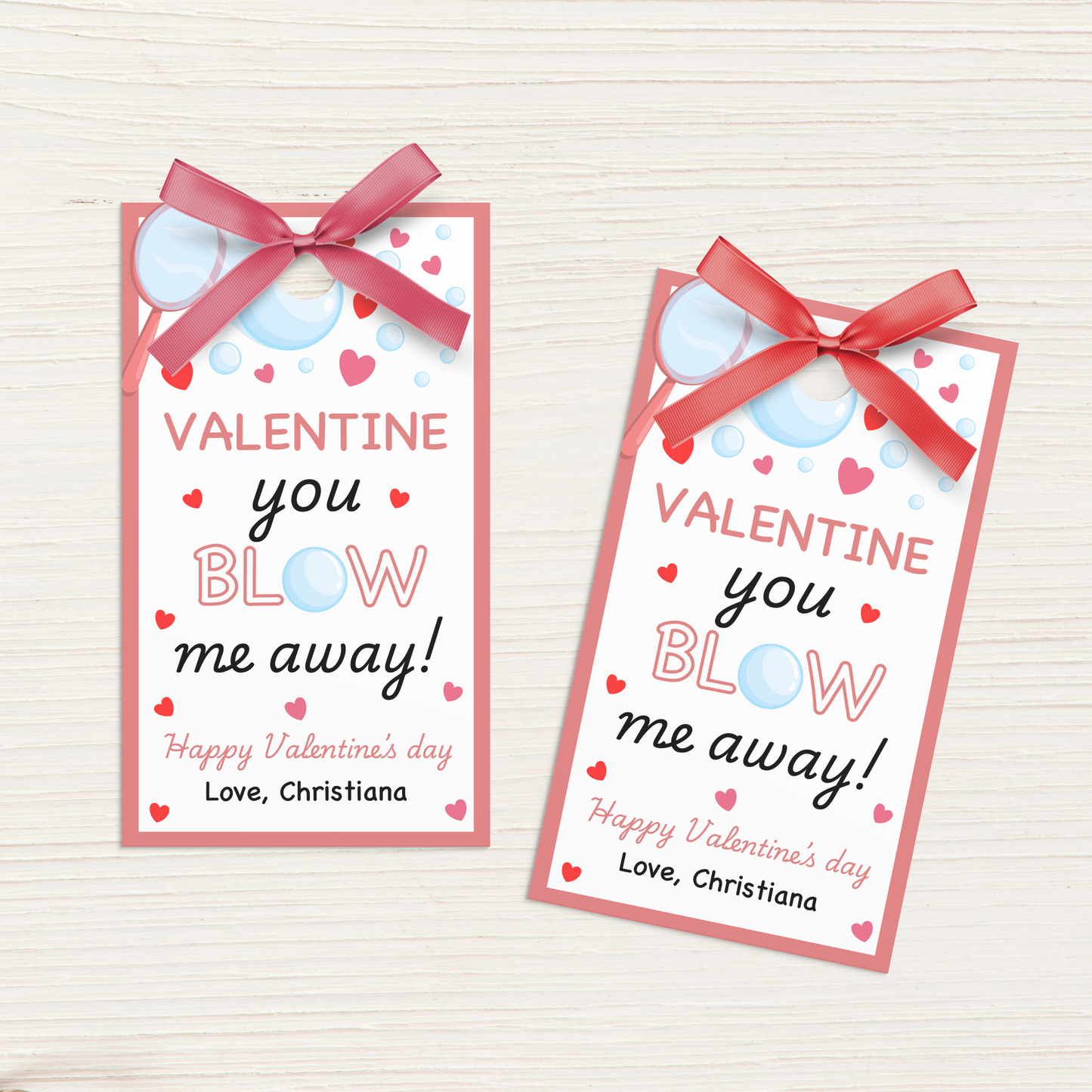 Valentines Bubble Wand Tag