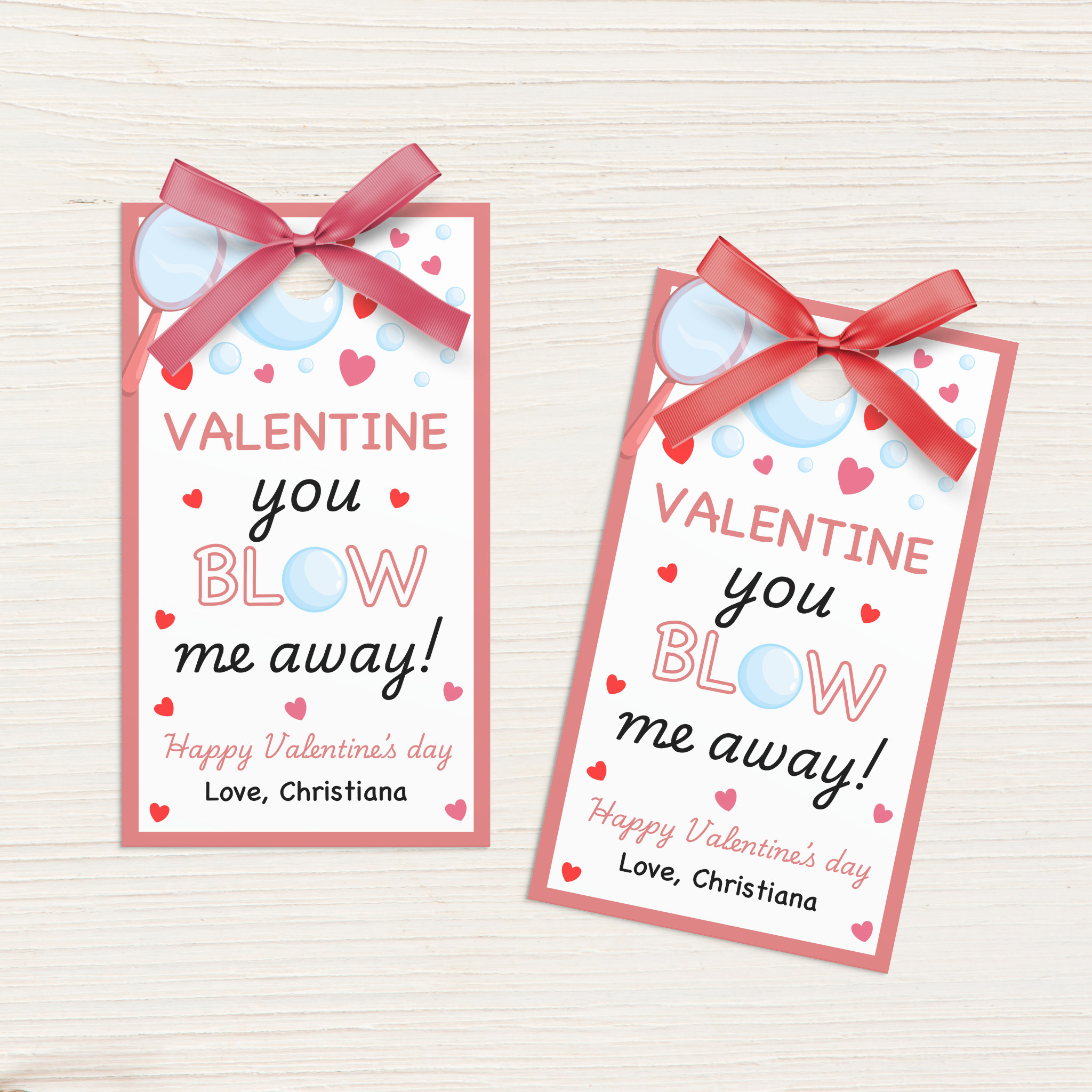 Valentines Bubble Wand Tag