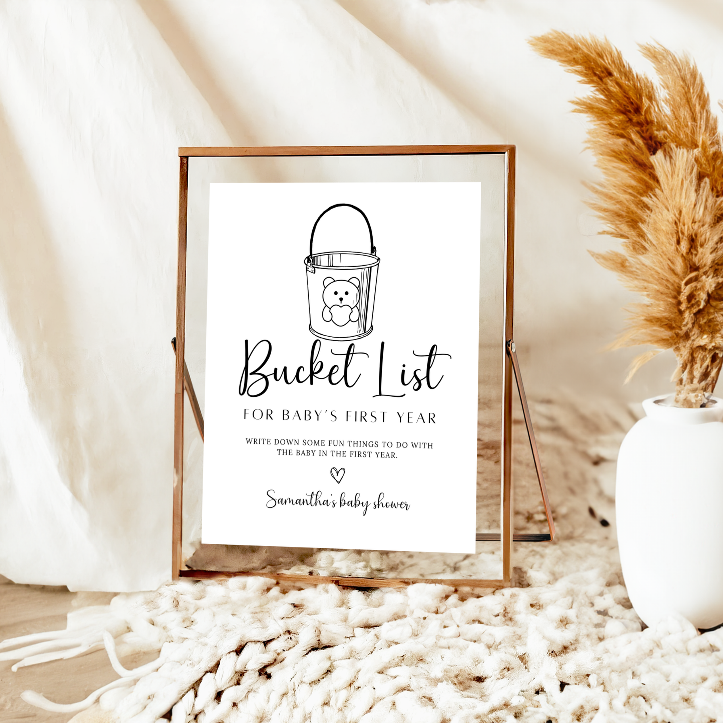 Baby Bucket List Sign & Card Template