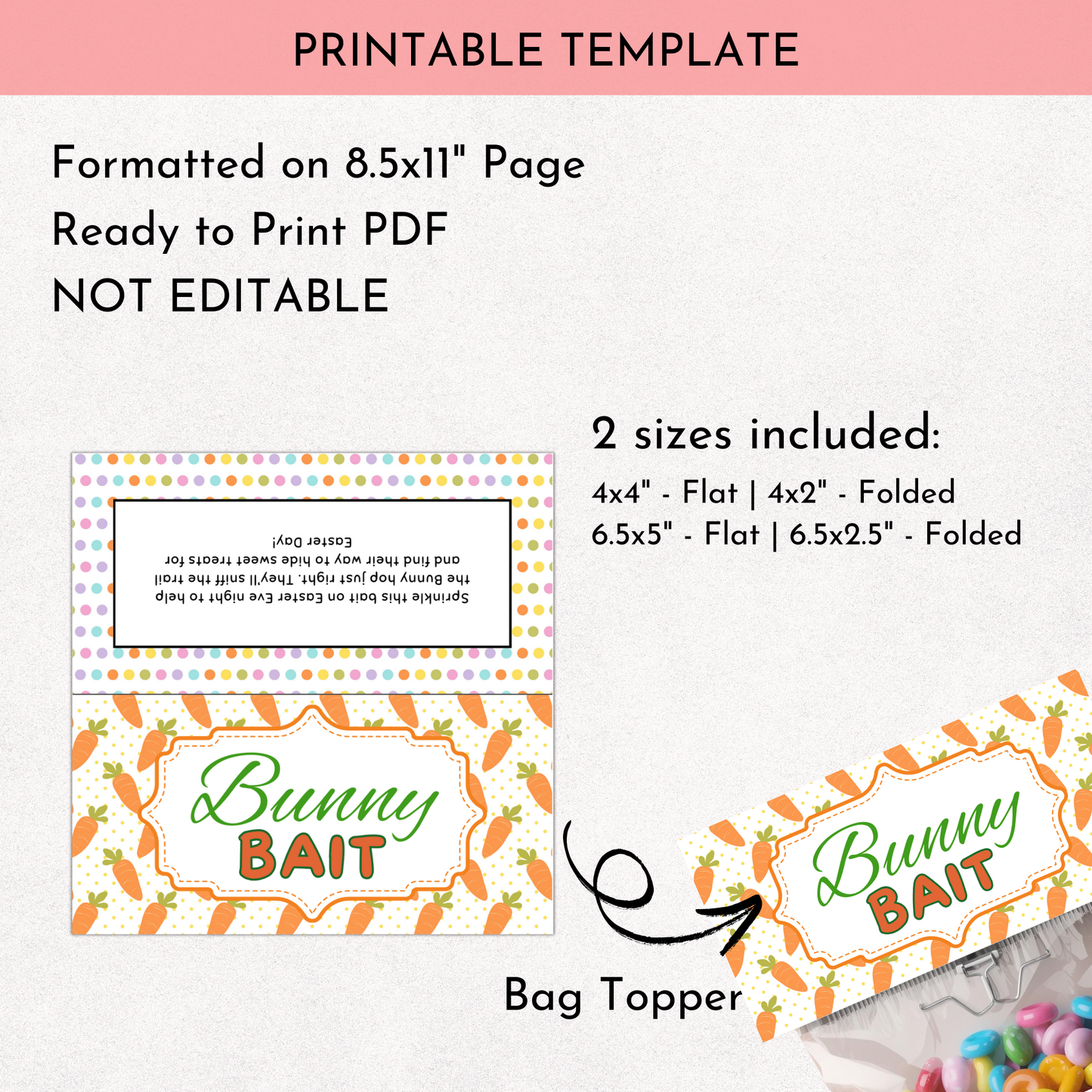 Bunny Bait Treat Bag Topper