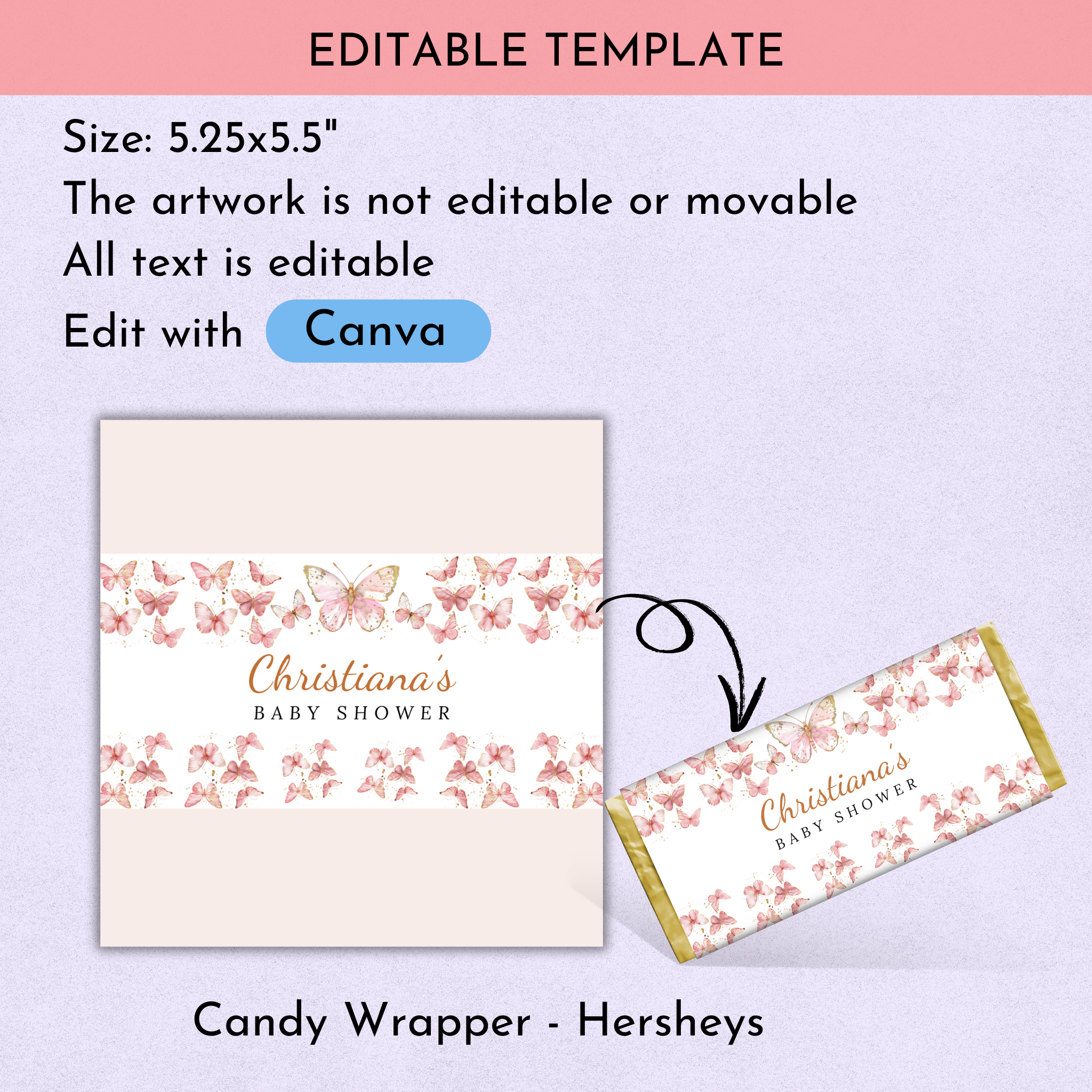 Pink Butterfly Baby Shower Favor Bundle