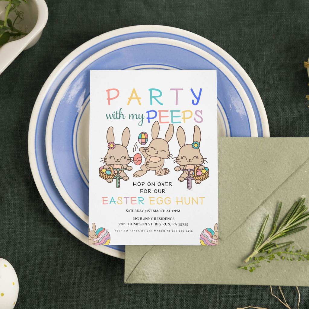 Hop On Over Party with My Peeps Invitation