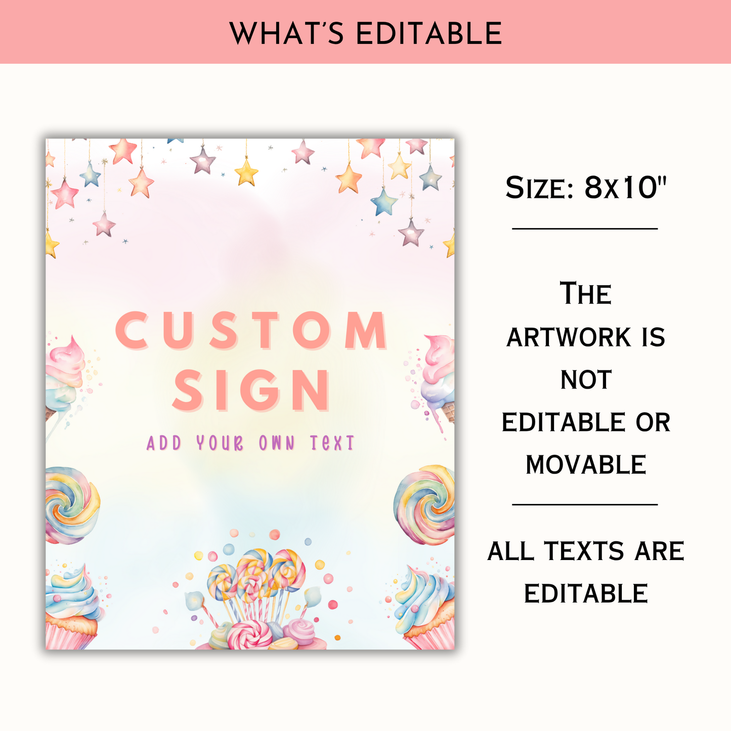 Sweet Birthday Table Sign Templates