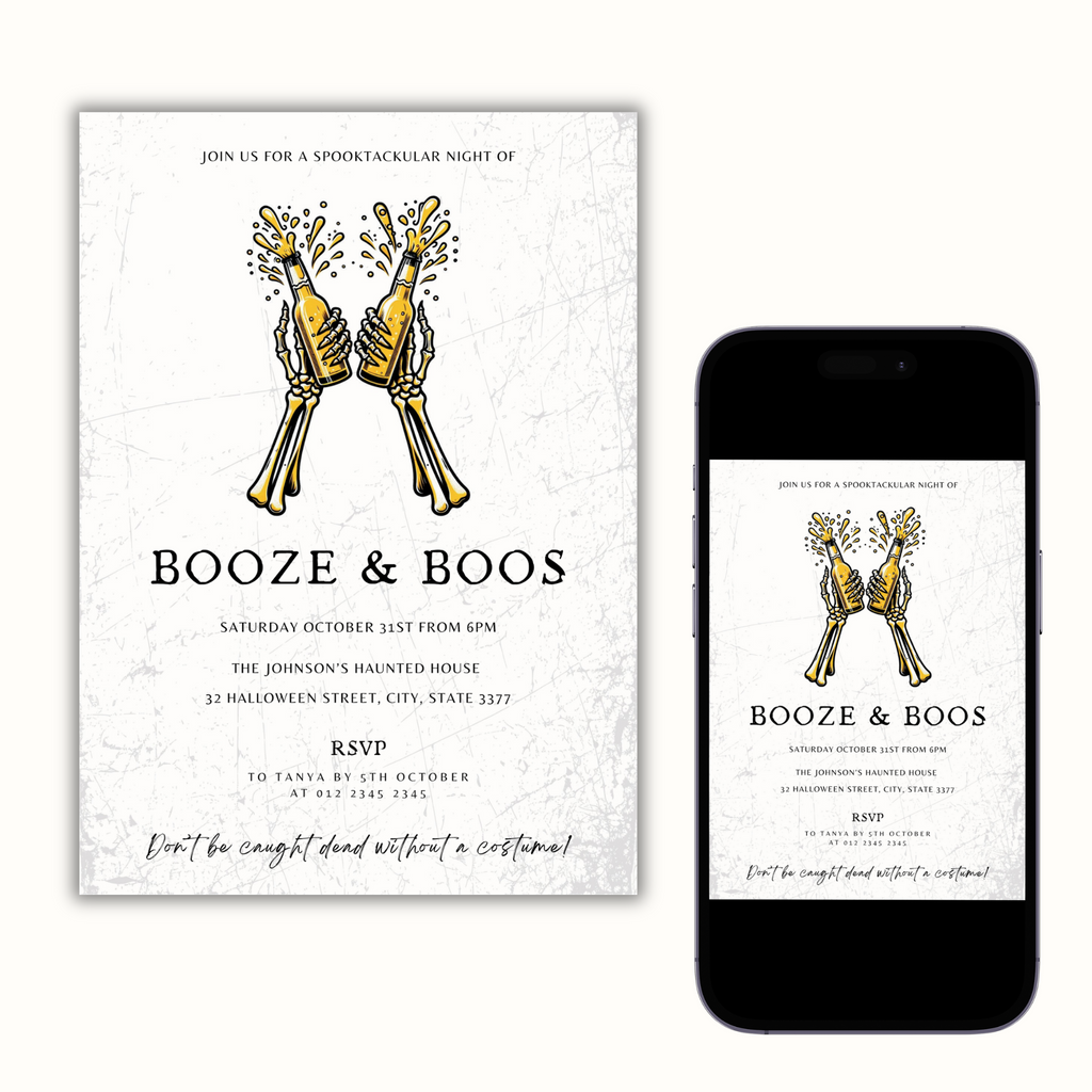 Halloween Booze and Boos Invitation