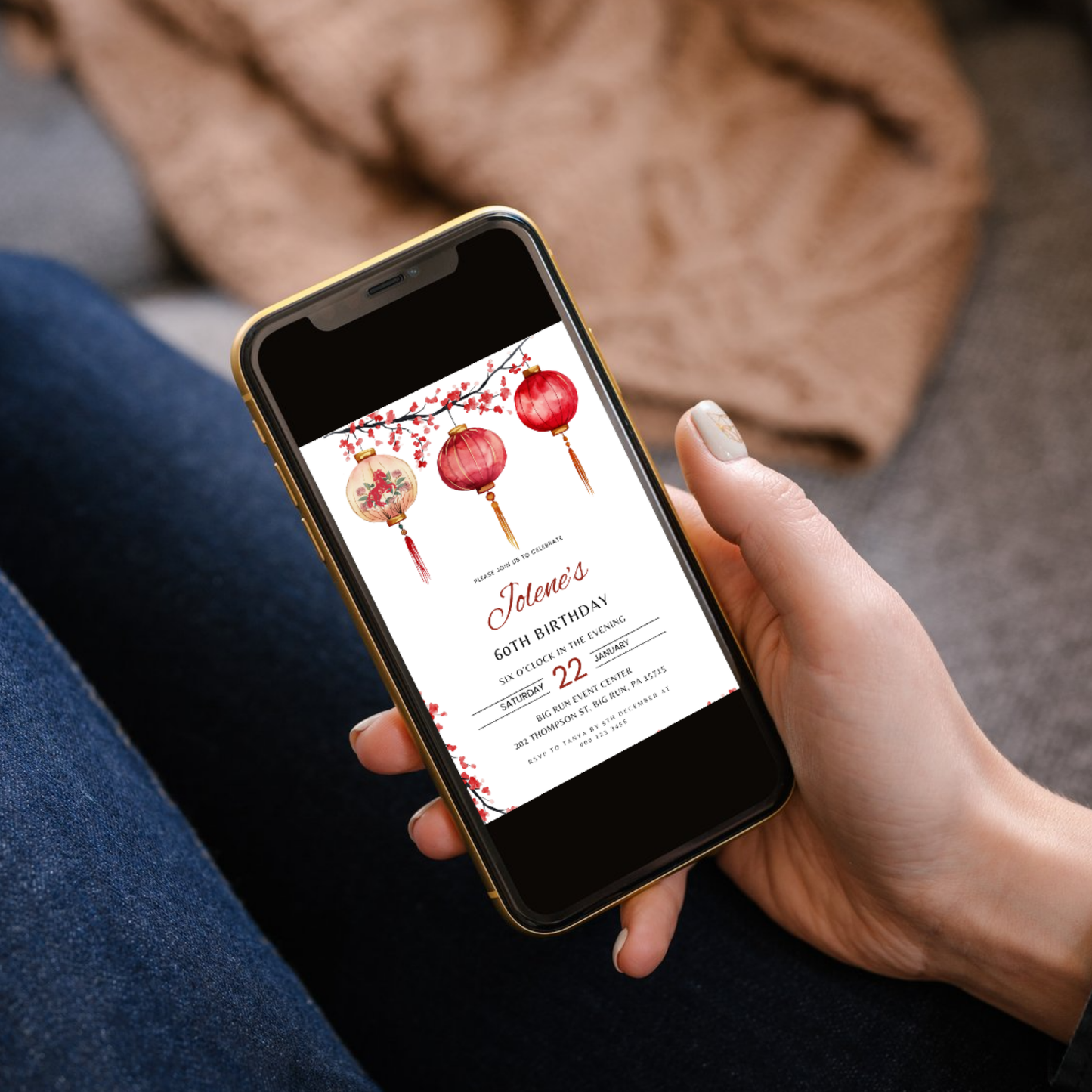 Chinese New Year Birthday Invitation