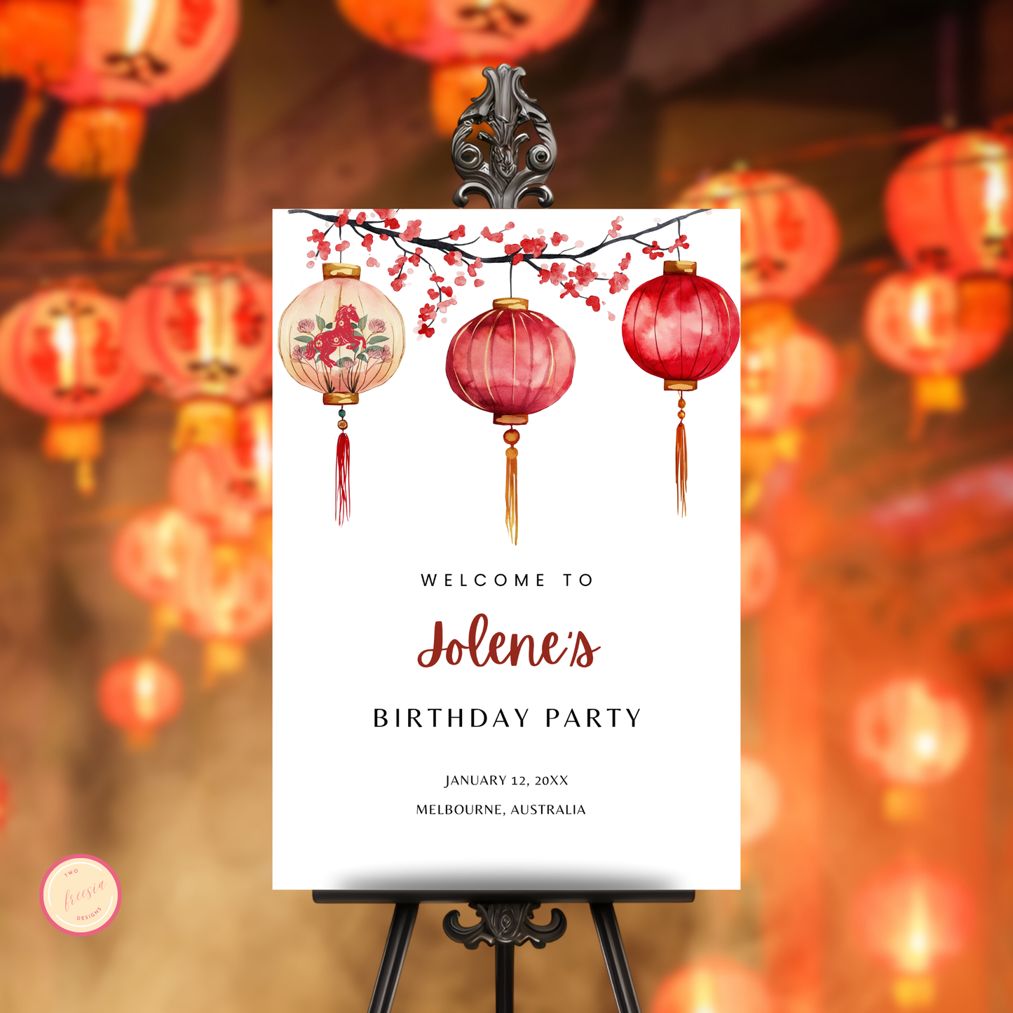 Chinese New Year Birthday Welcome Sign