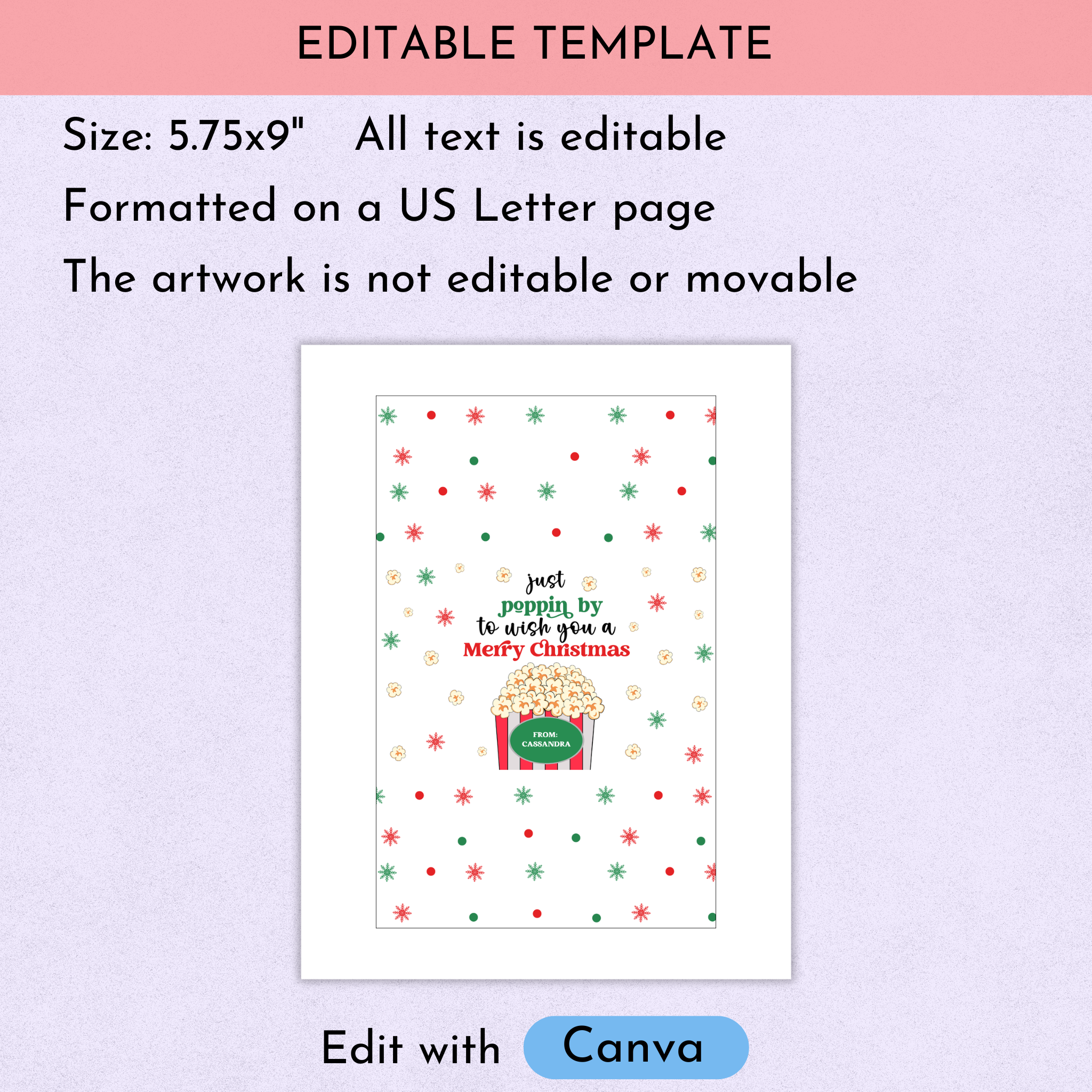 Christmas Popcorn Wrapper