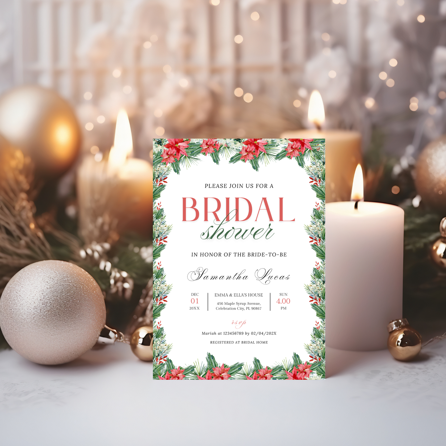 Christmas Bridal Shower Invitation - #1