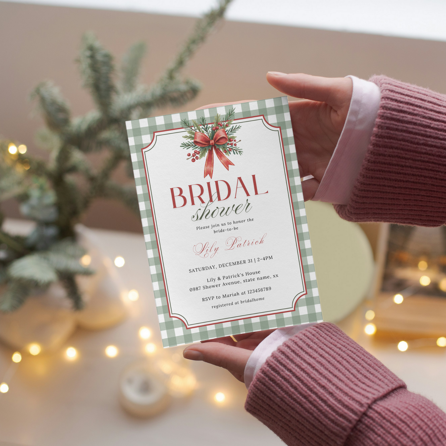 Christmas Bridal Shower Invitation - #2